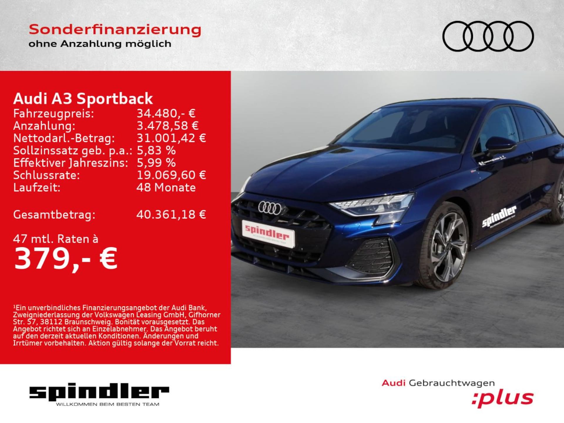 Audi A3 Sportback S line
