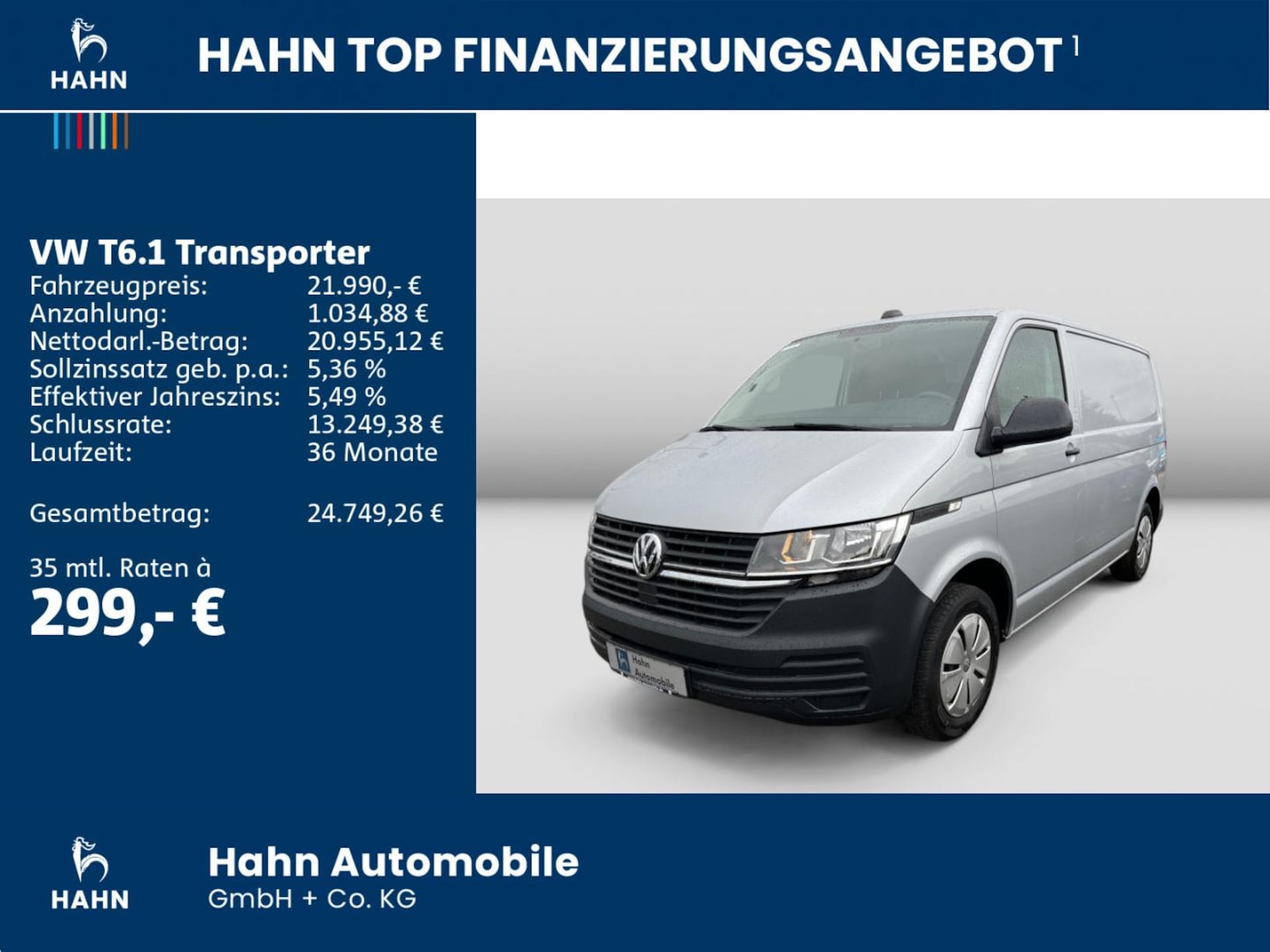 Volkswagen T6.1 Transporter Kasten kurzer Radstand