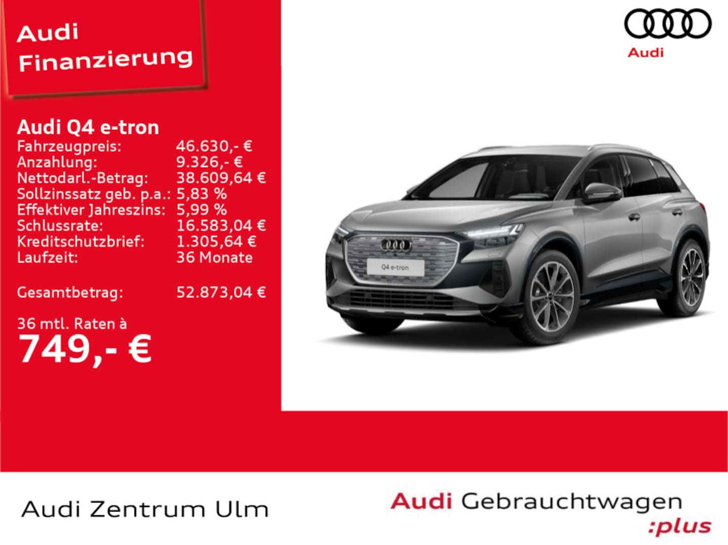 Bild über Audi Q4 e-tron 40 e-tron - für weitere Informationen kontaktieren Sie den Audi Partner