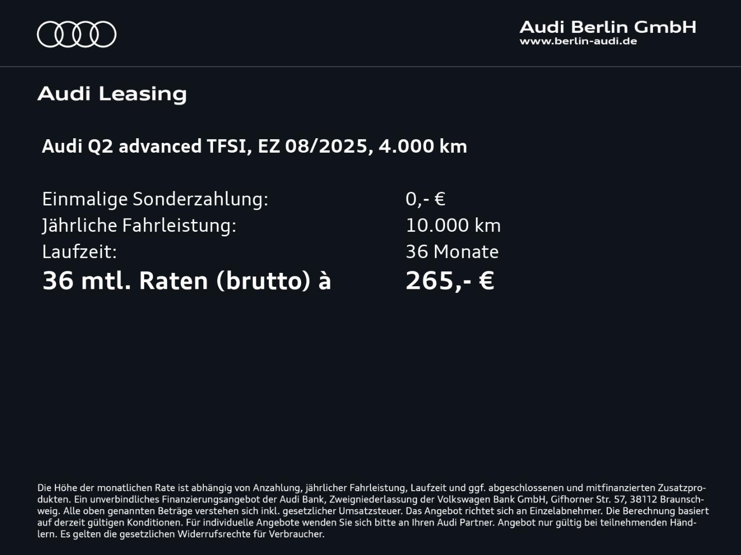 Bild über Audi Q2 advanced 35 TFSI S tronic - für weitere Informationen kontaktieren Sie den Audi Partner