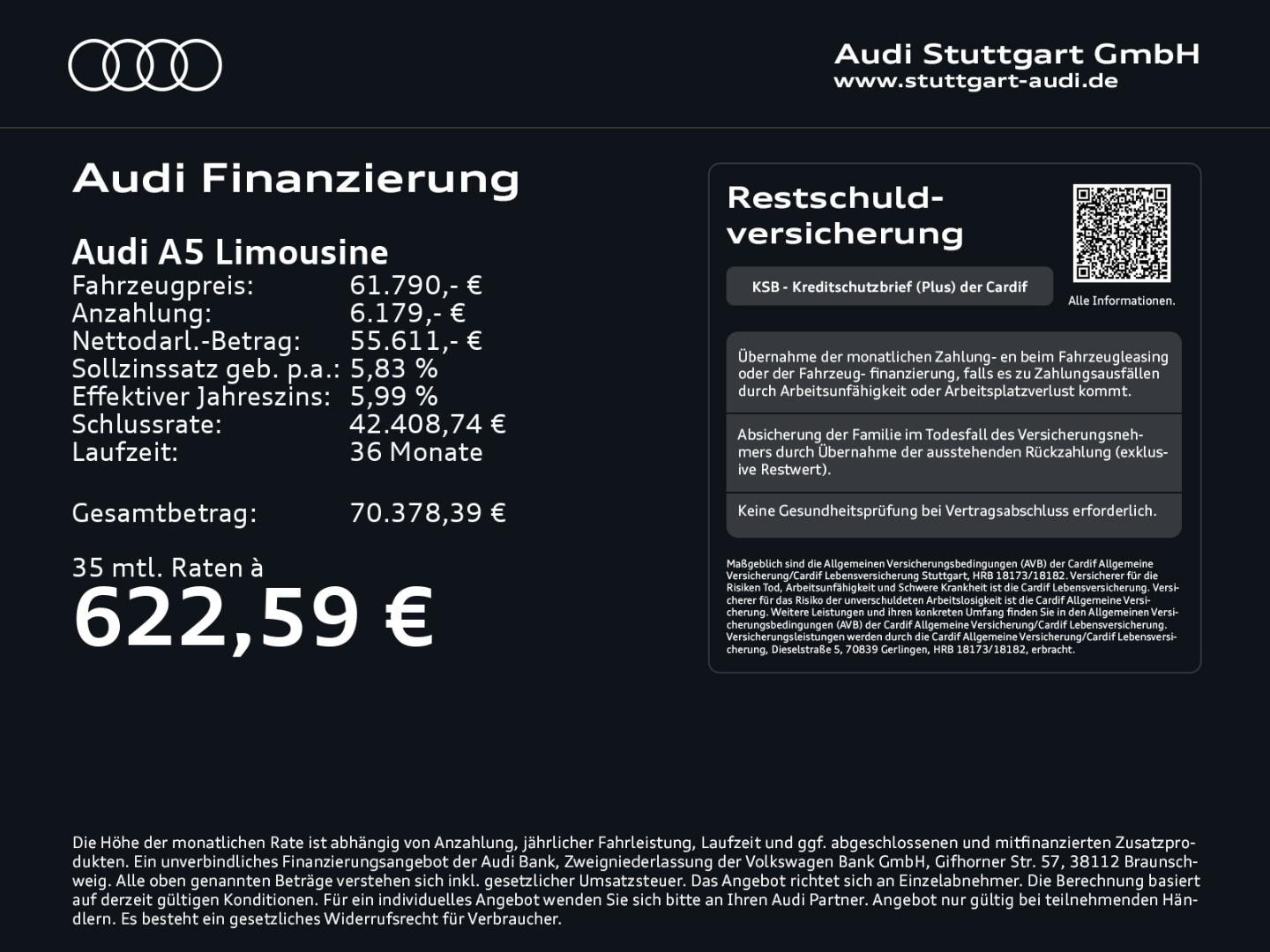 Bild über Audi A5 Limousine TDI quattro 150 kW S tronic - für weitere Informationen kontaktieren Sie den Audi Partner