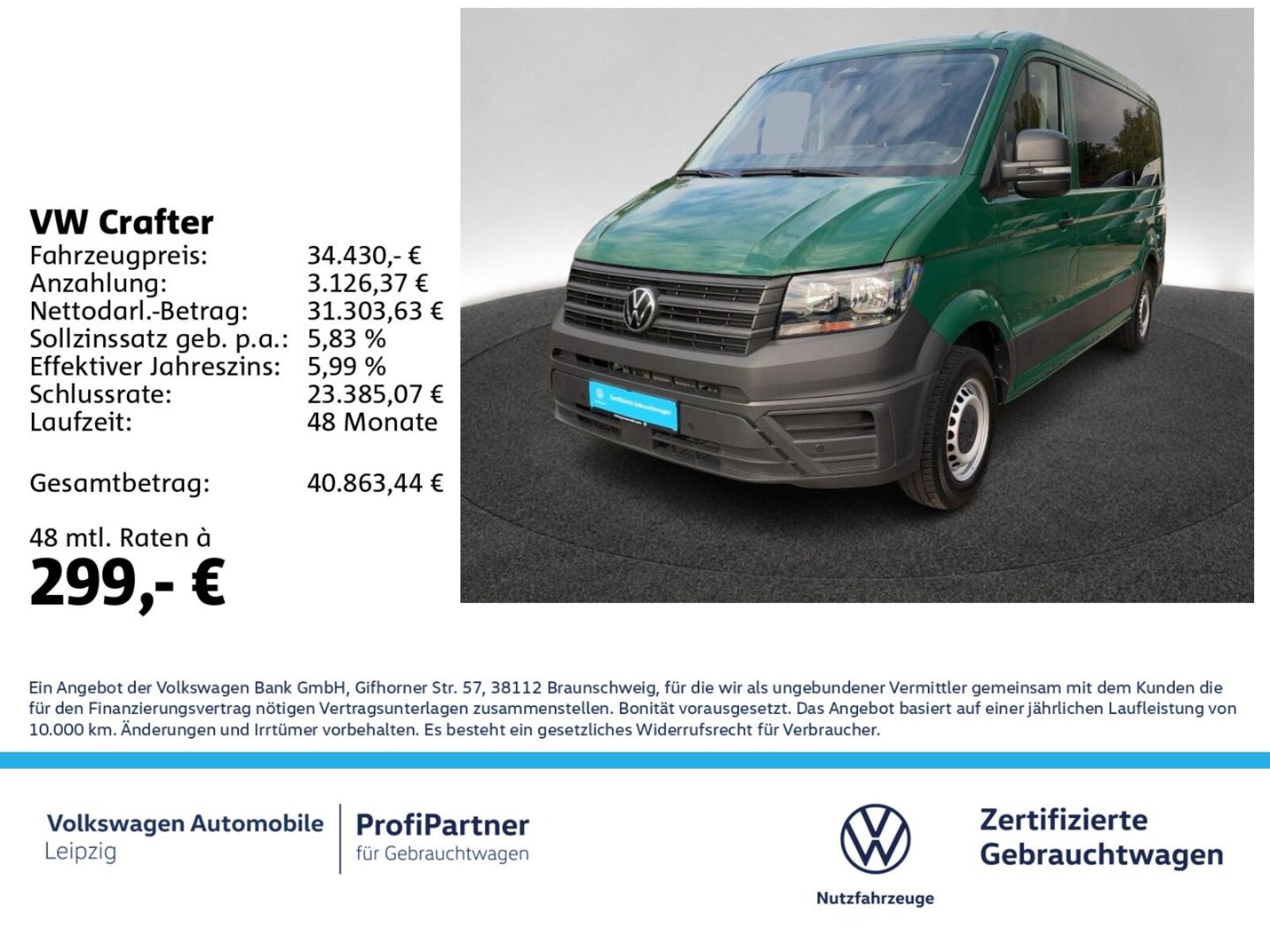 Volkswagen Crafter Kasten mittlerer Radstand