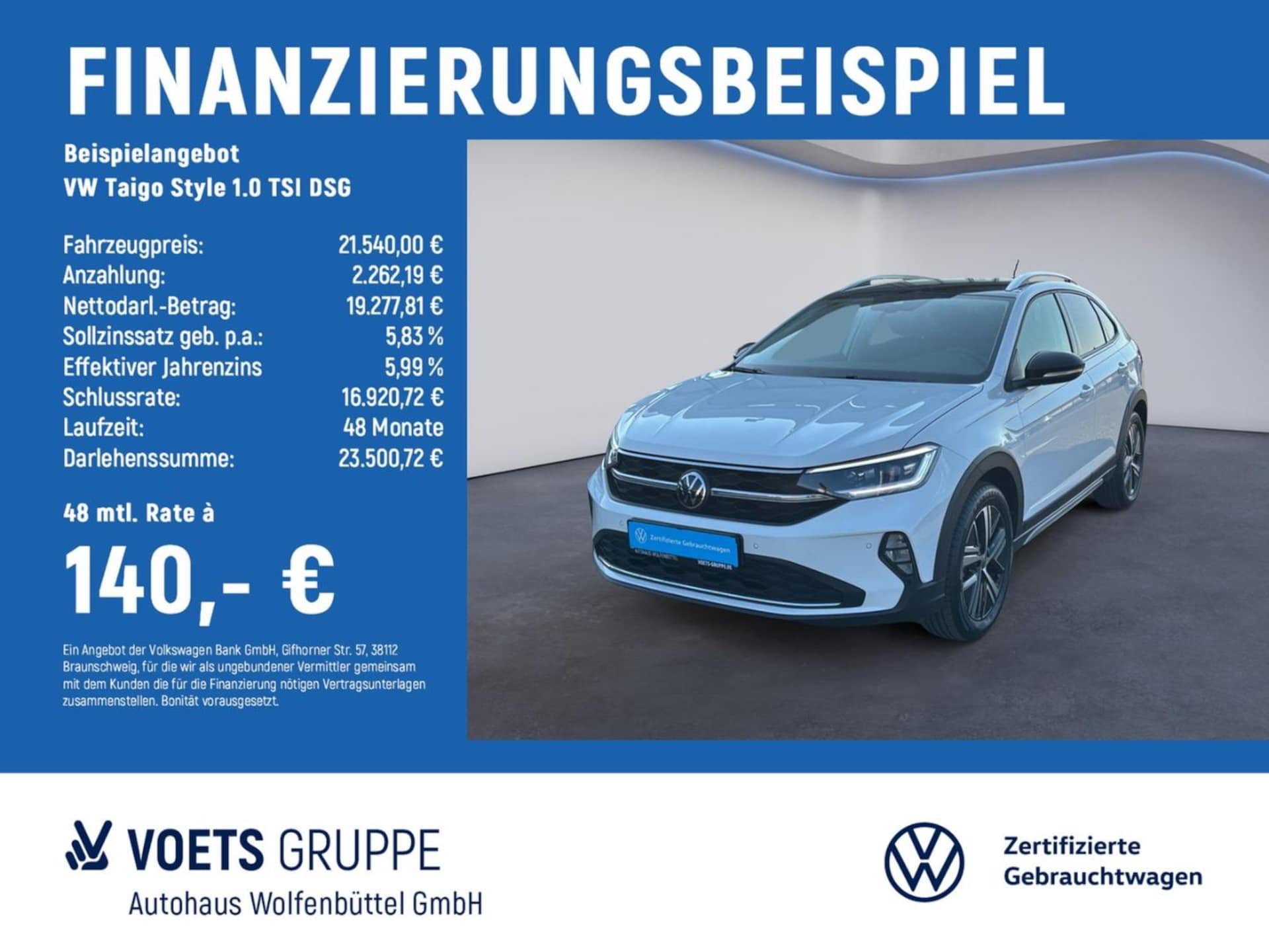 Volkswagen Taigo — Volkswagen Taigo Taigo Style 1.0 TSI DSG 17"ACCAPP IQ NAV PDC SHZ