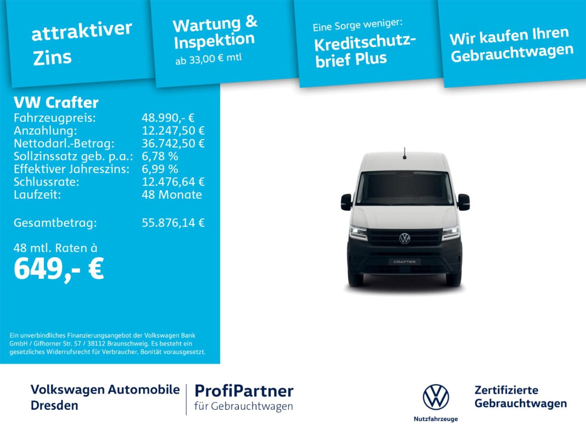 Volkswagen Crafter Kasten langer Radstand