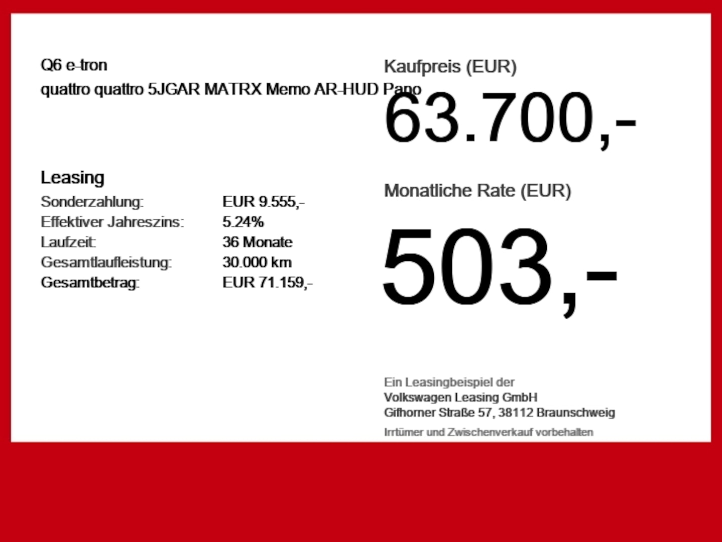 Bild über Audi Q6 SUV e-tron e-tron quattro - für weitere Informationen kontaktieren Sie den Audi Partner