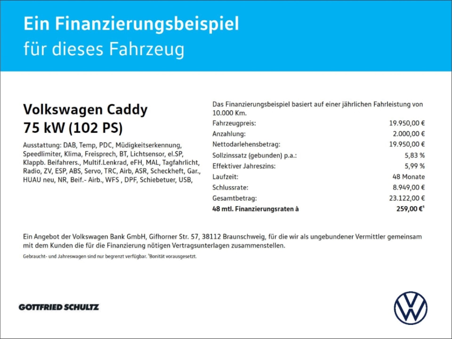 Volkswagen Caddy Cargo EcoProfi