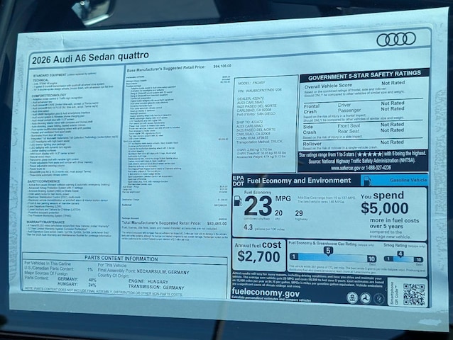 2026 Audi A6 Sedan