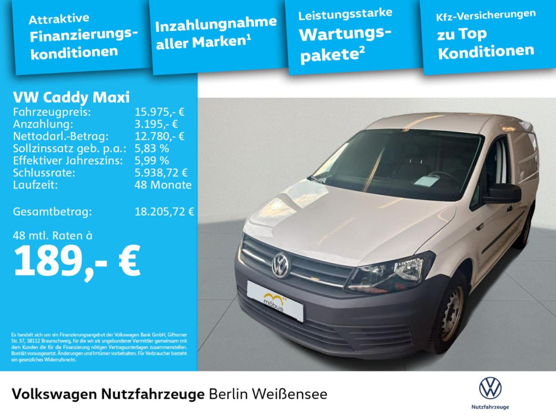 Volkswagen Caddy Maxi Kasten Basis-Modell