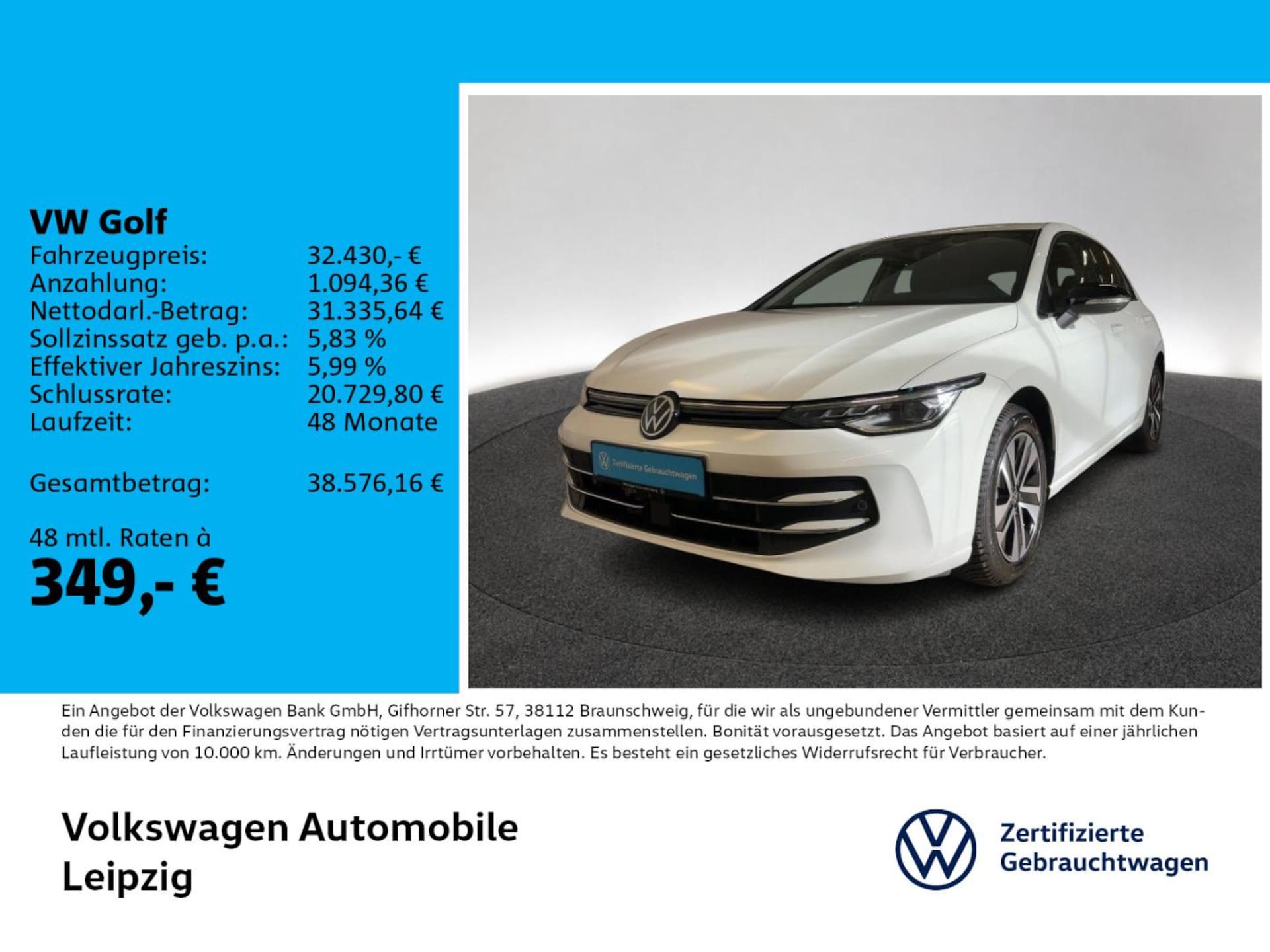 Volkswagen Golf — Volkswagen Golf Golf VIII 2.0 TDI Energy *DSG*ACC*Area View*Navi
