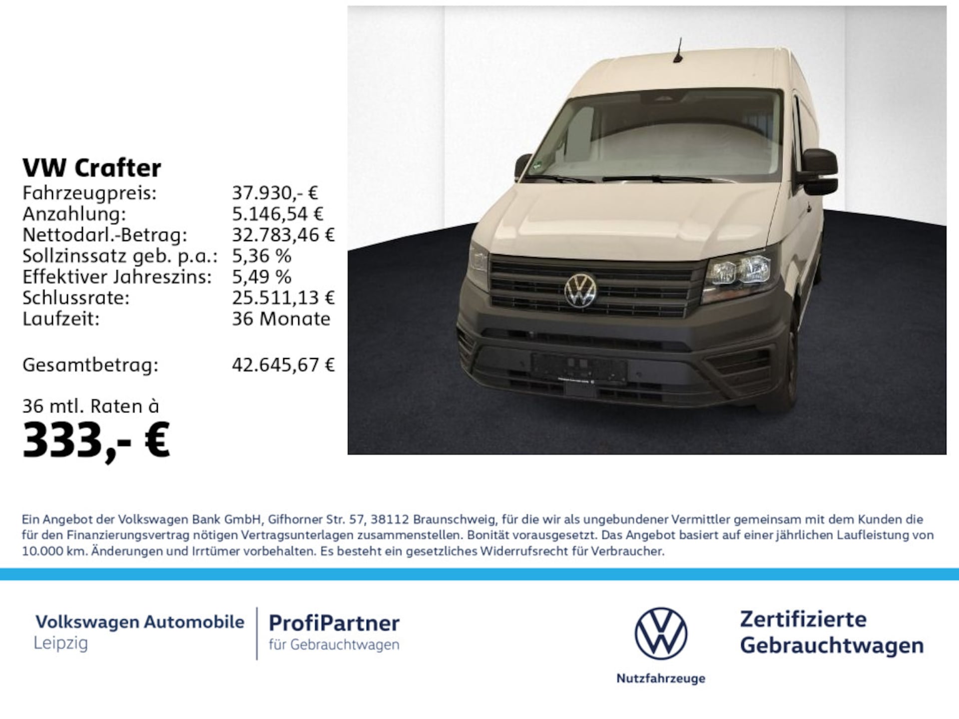 Volkswagen Crafter Kasten langer Radstand