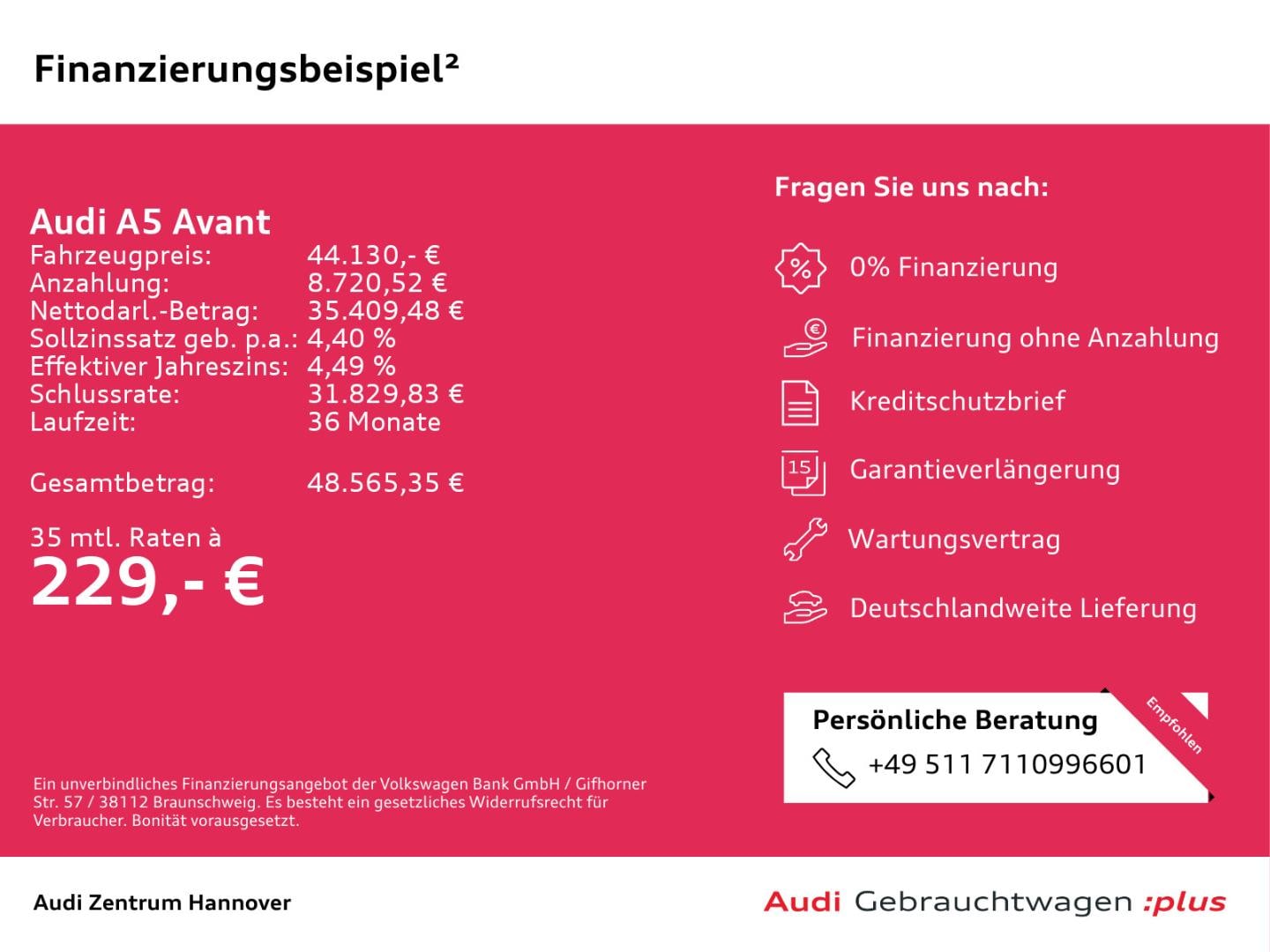 Bild über Audi A5 Avant TFSI S tronic - für weitere Informationen kontaktieren Sie den Audi Partner