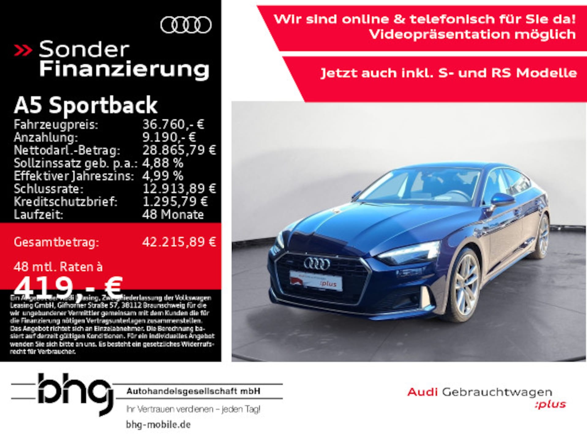 Audi A5 Sportback Advanced