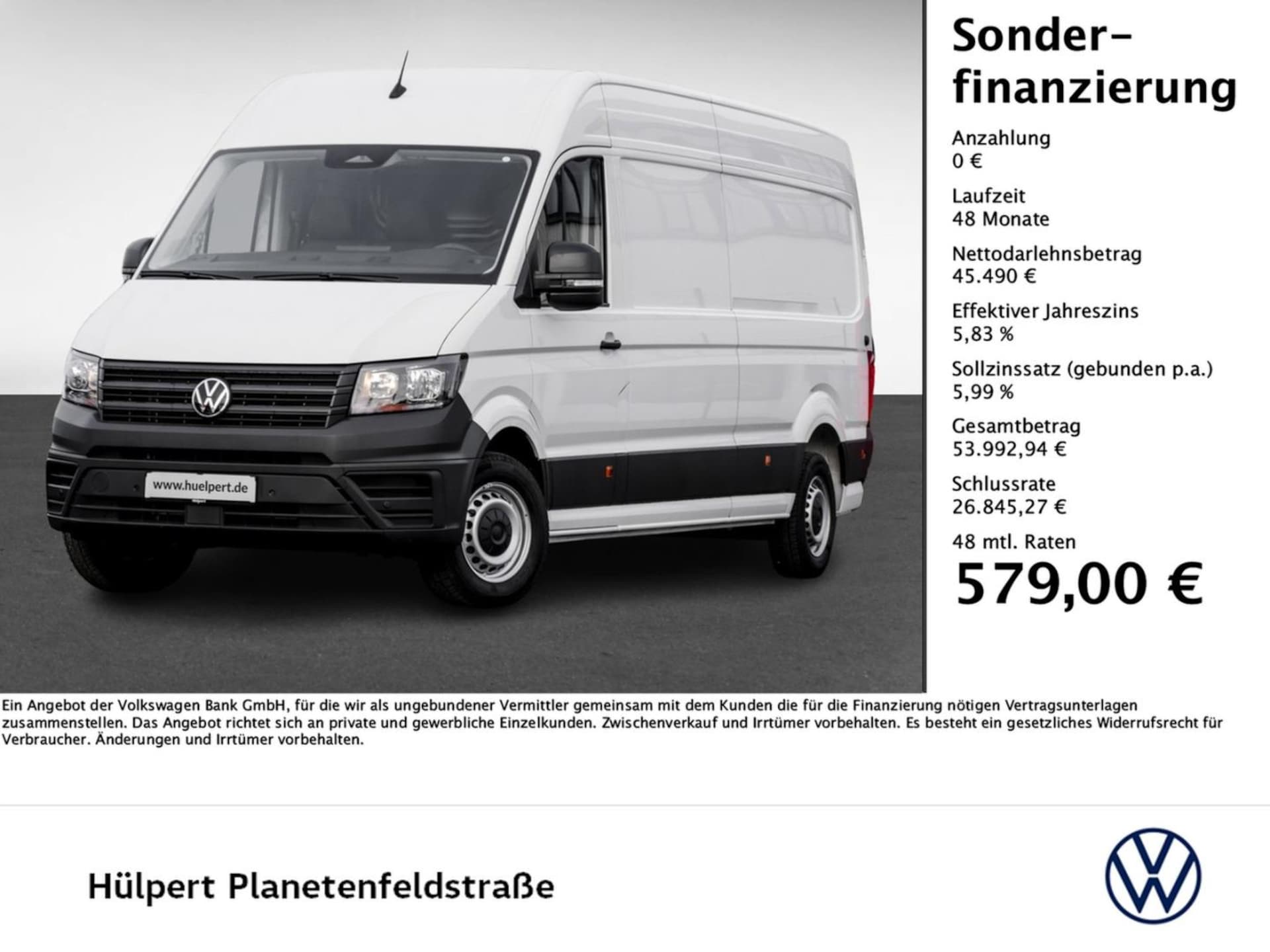 Volkswagen Crafter Kasten langer Radstand