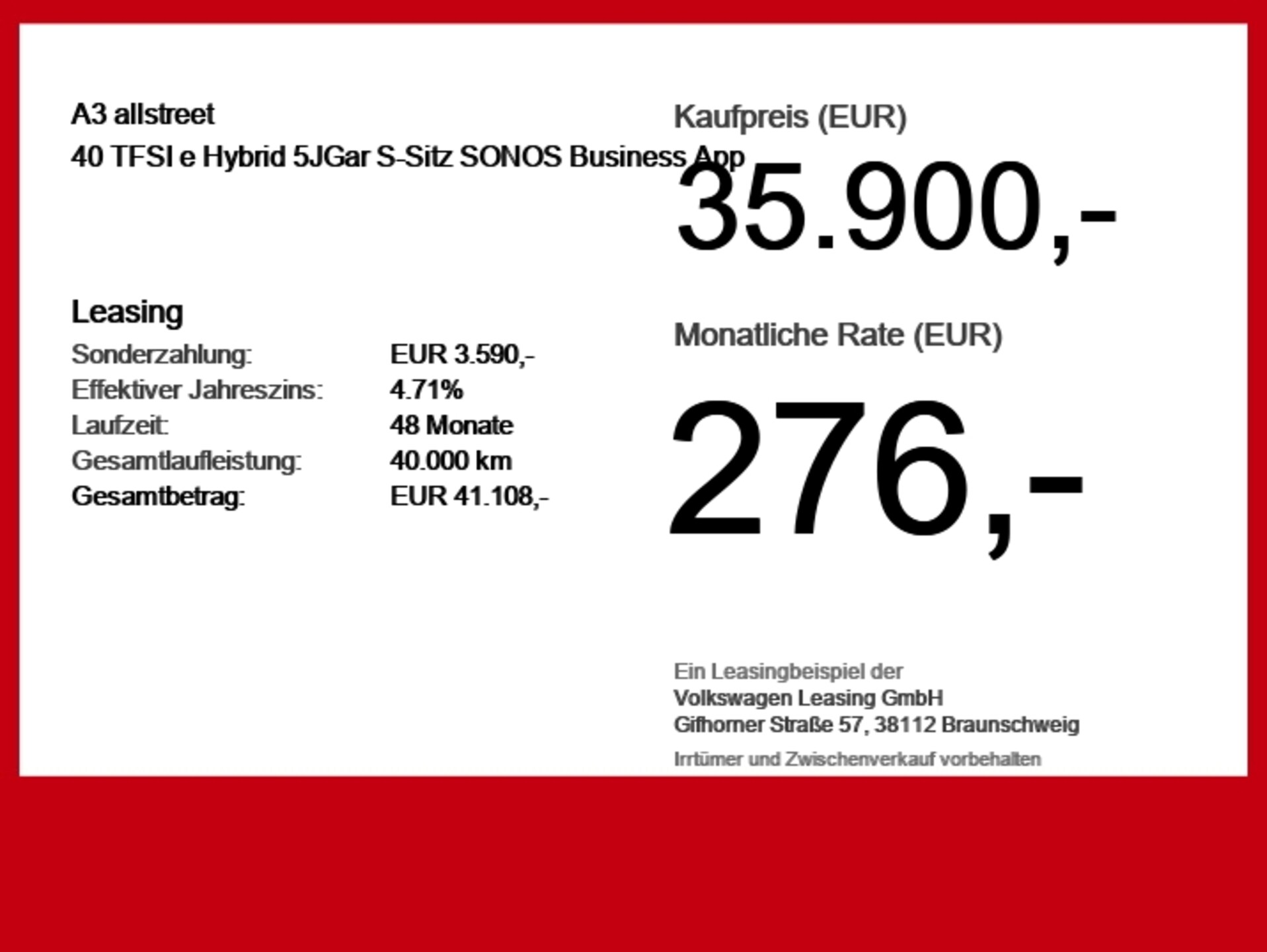 Audi A3 allstreet TFSI e