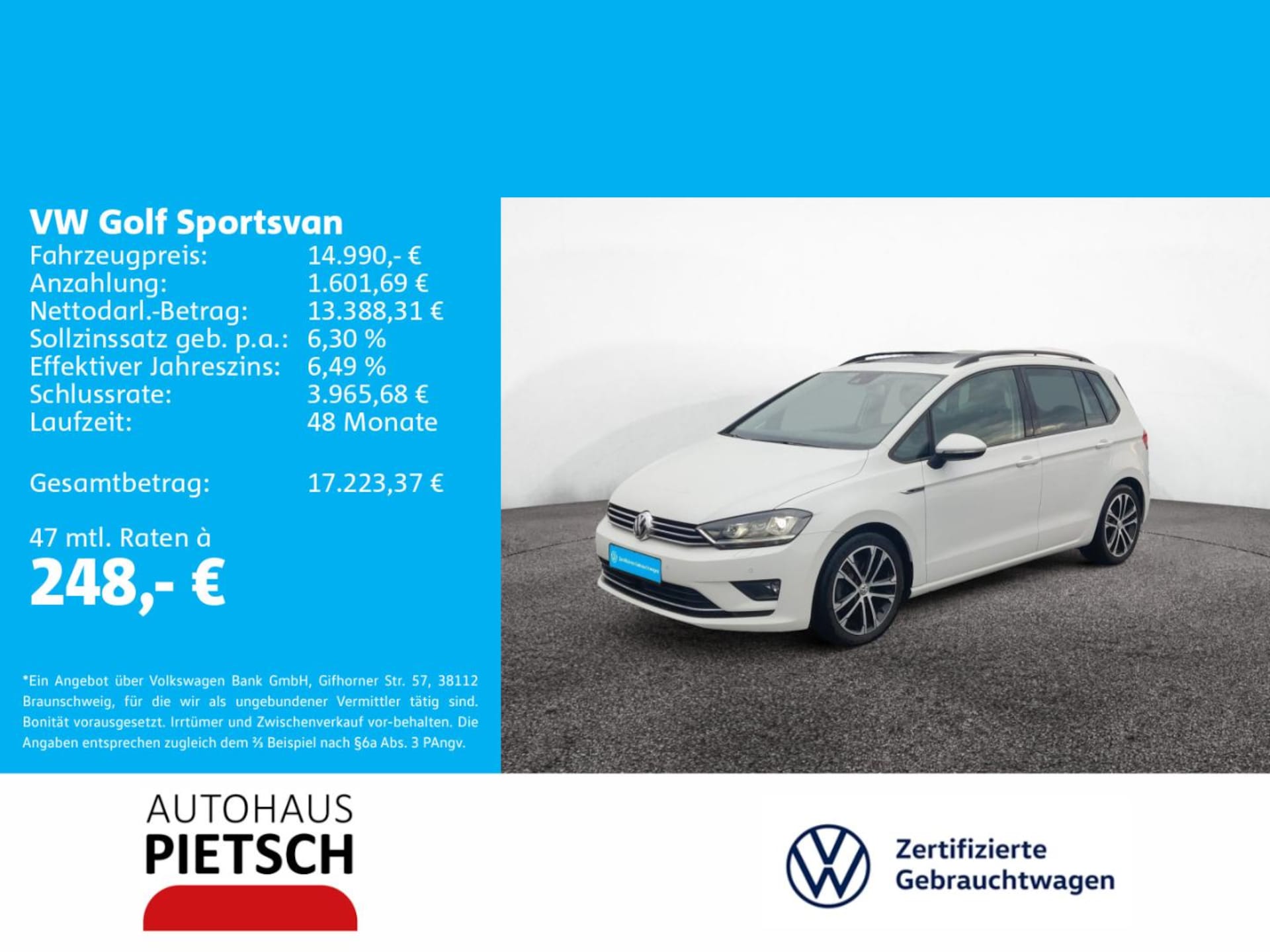 Volkswagen Golf Sportsvan LOUNGE