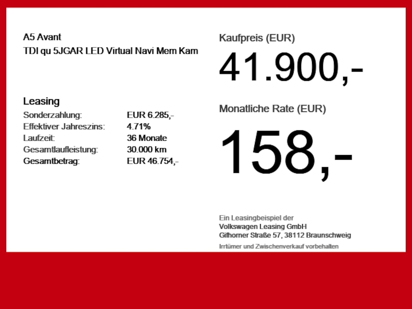 Bild über Audi A5 Avant TDI quattro 150 kW S tronic - für weitere Informationen kontaktieren Sie den Audi Partner