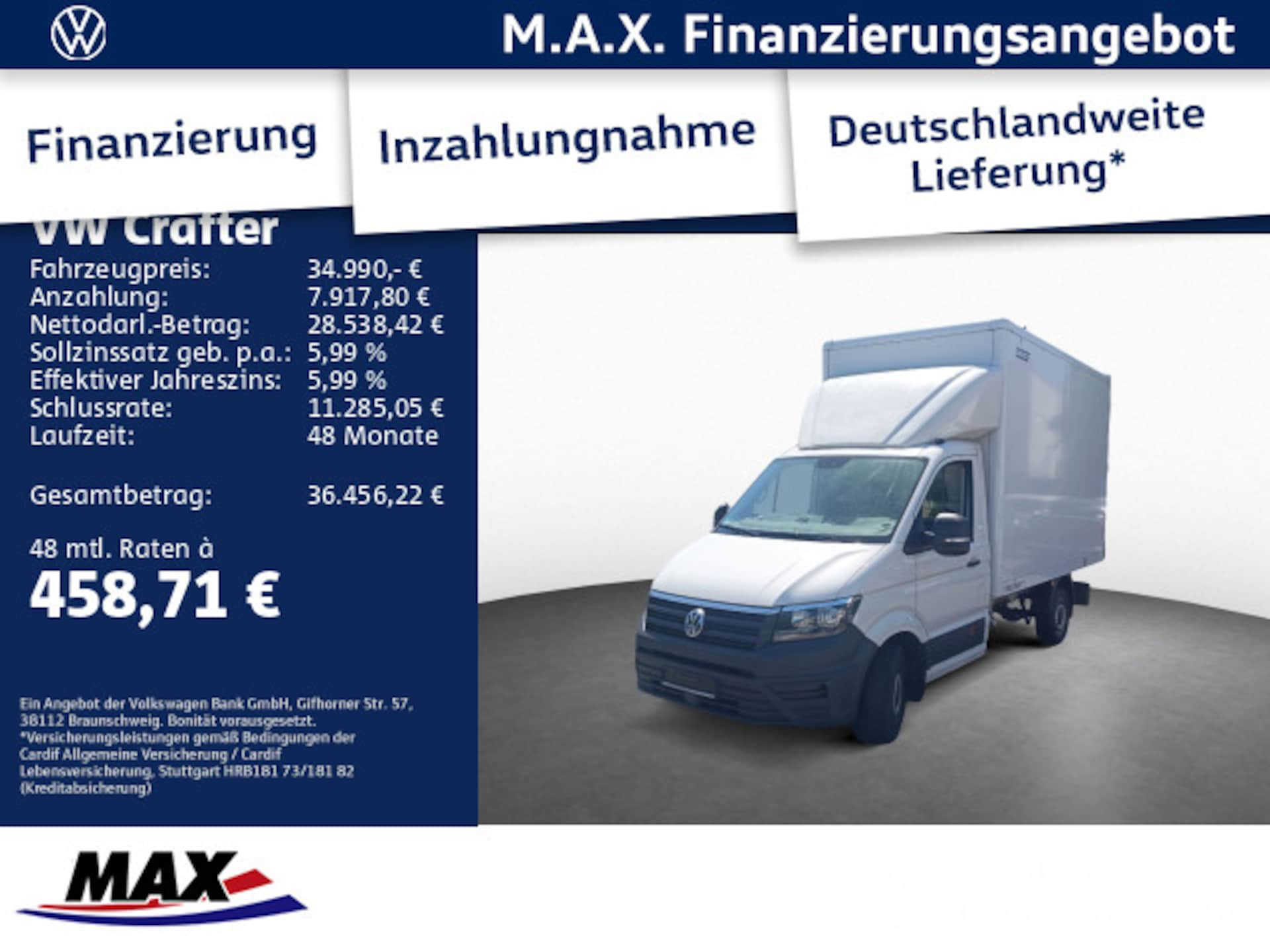 Volkswagen Crafter Einzelkabine mittlerer Radstand