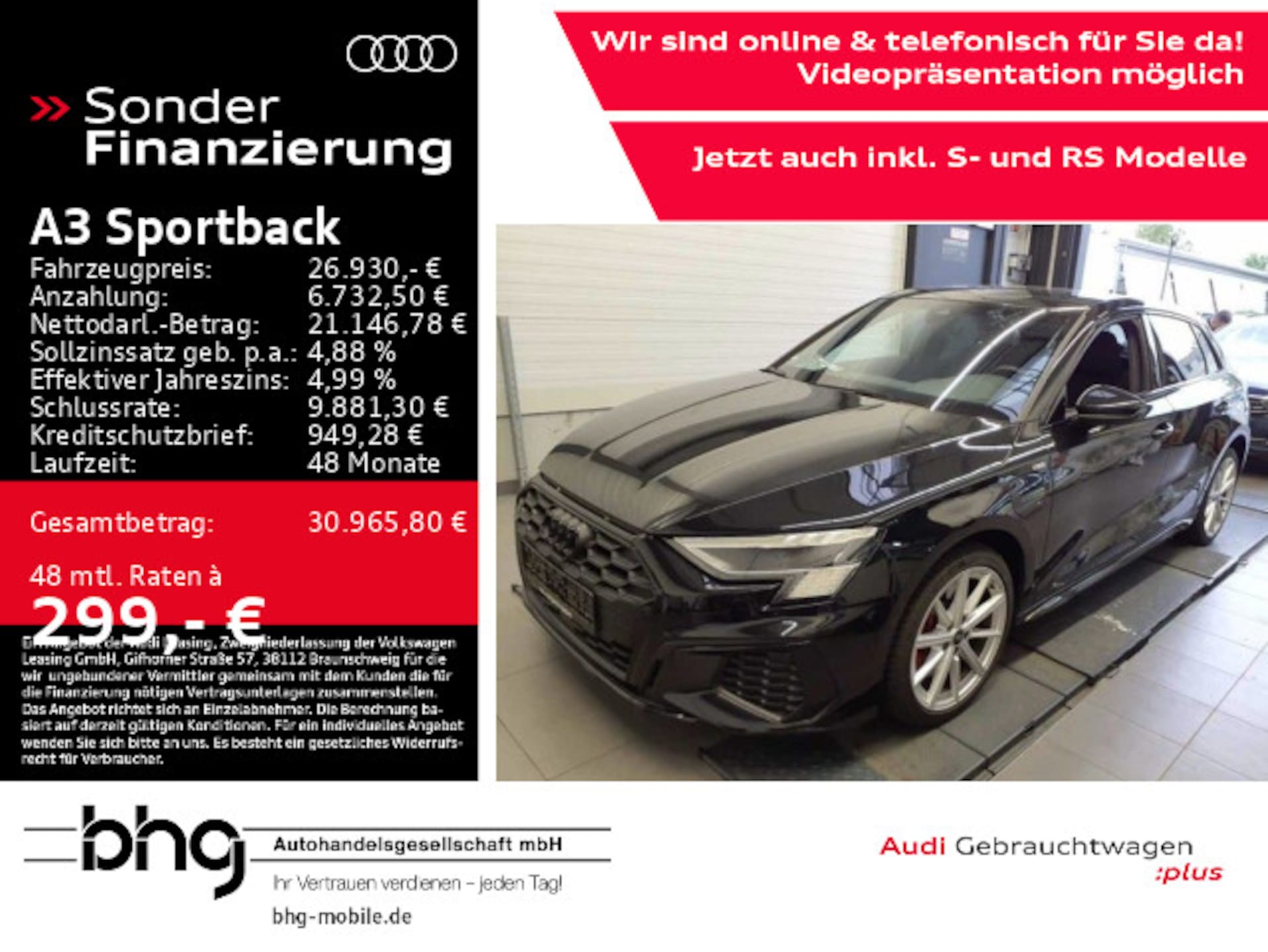 Audi A3 Sportback TFSI e S line