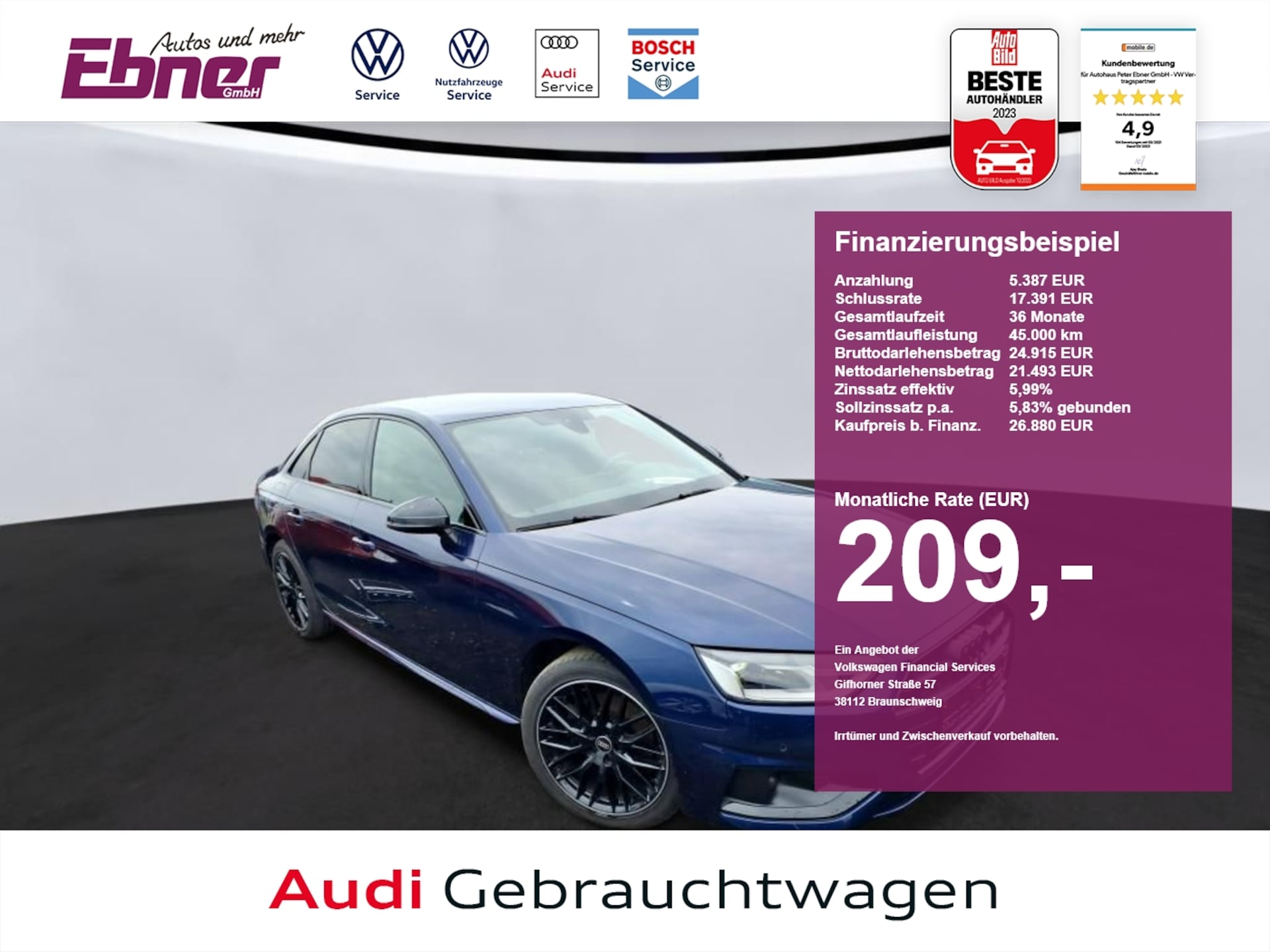 Audi A4 Limousine Advanced