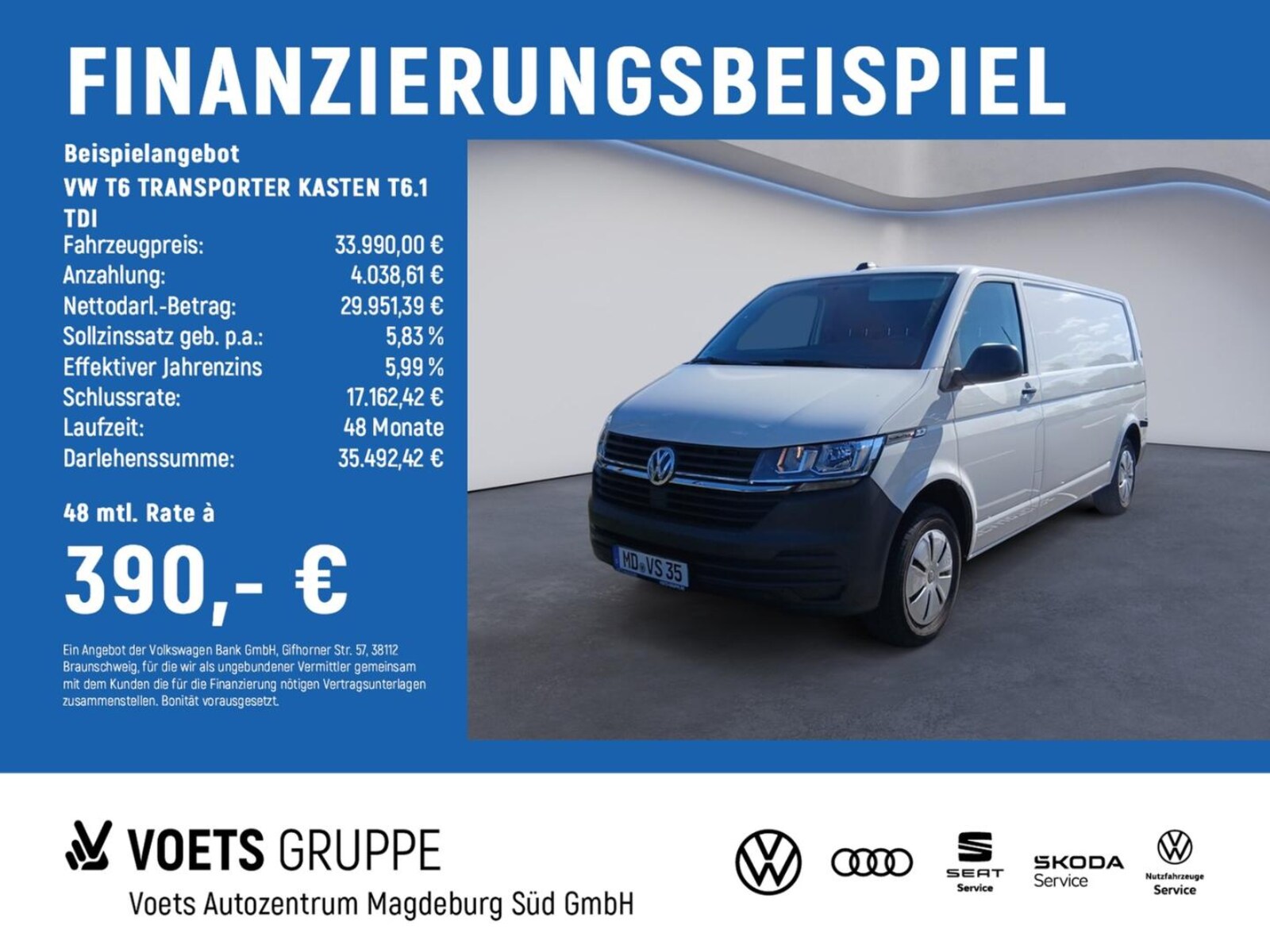 Volkswagen T6.1 Transporter Kasten langer Radstand