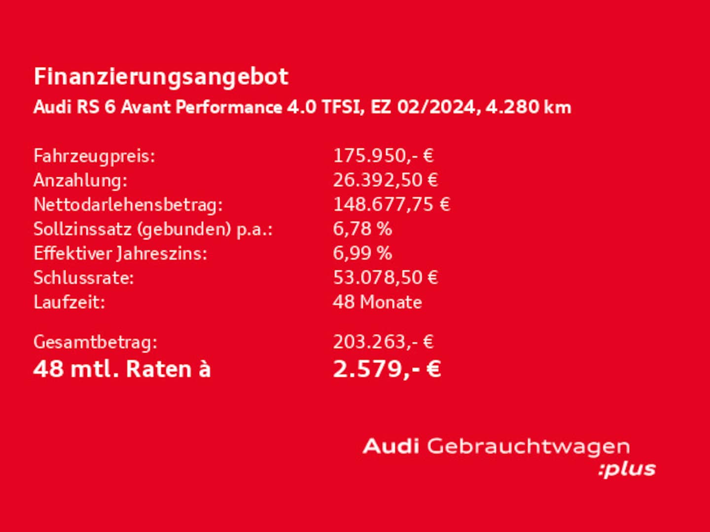 Bild über Audi RS 6 Avant performance quattro tiptronic - für weitere Informationen kontaktieren Sie den Audi Partner