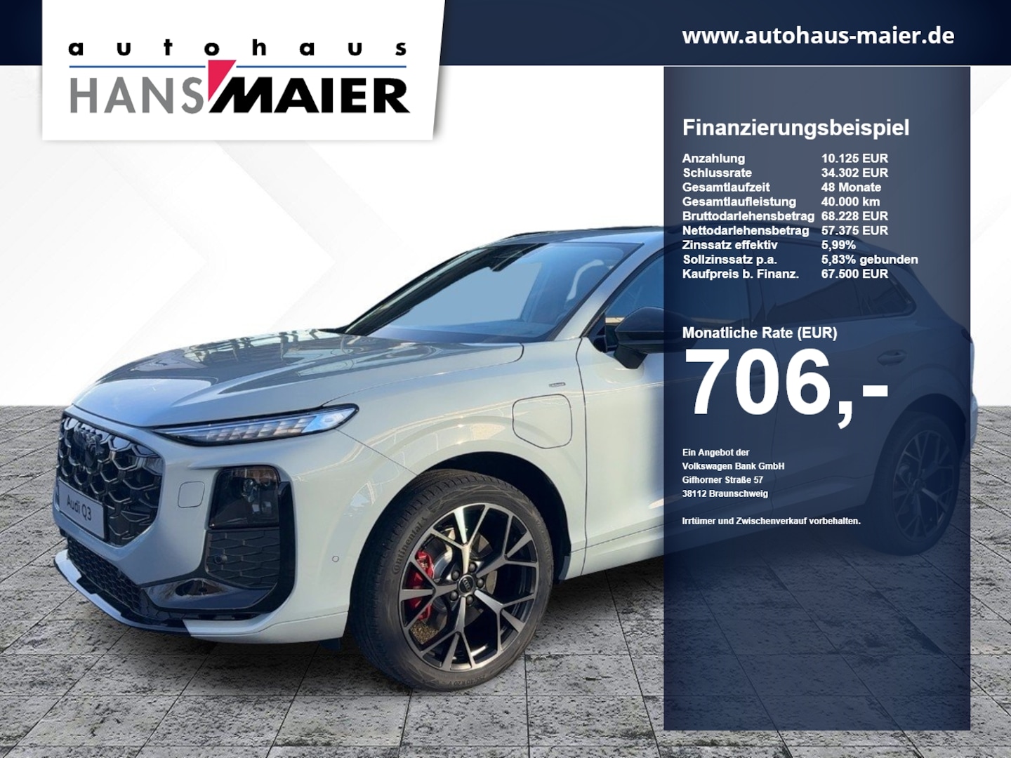 Bild über Audi Q3 SUV e-hybrid e-hybrid 200 kW S tronic - für weitere Informationen kontaktieren Sie den Audi Partner