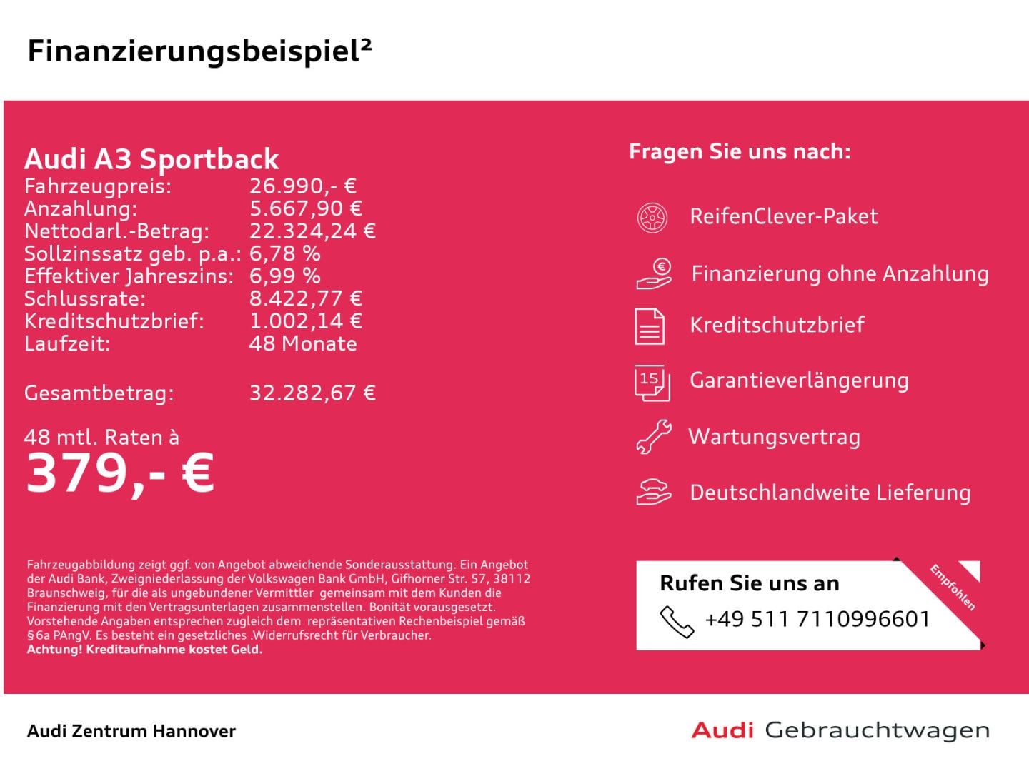 Bild über Audi A3 Sportback S line 35 TFSI S tronic - für weitere Informationen kontaktieren Sie den Audi Partner