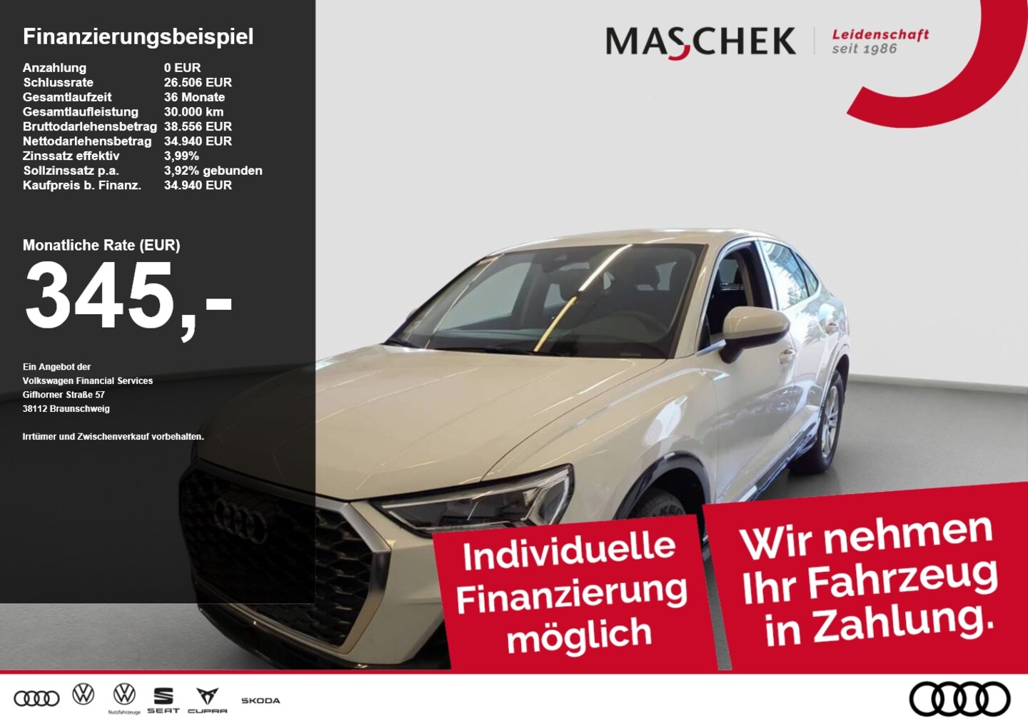 Bild über Audi Q3 Sportback 40 TDI quattro S tronic - für weitere Informationen kontaktieren Sie den Audi Partner