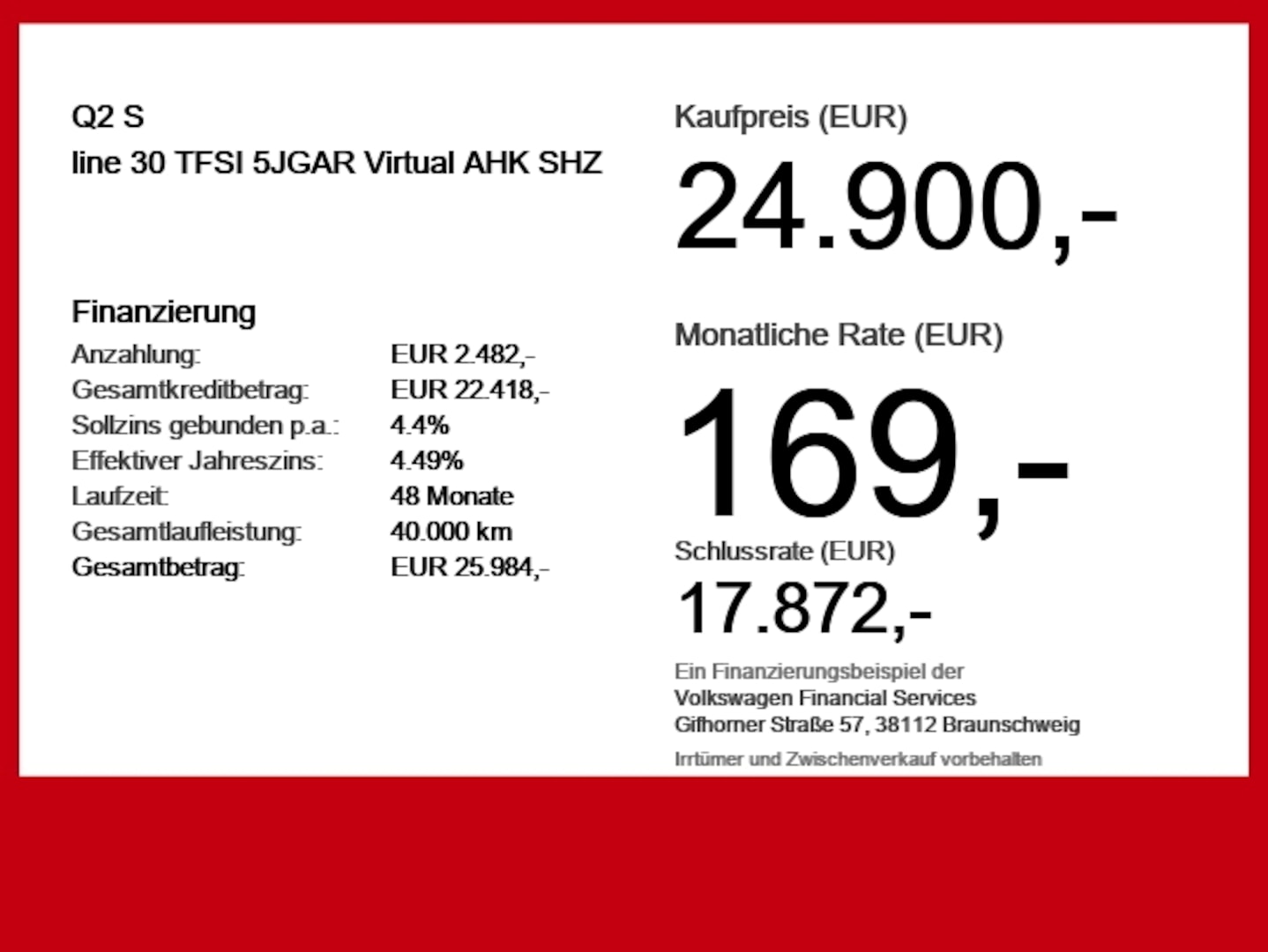 Bild über Audi Q2 S line 30 TFSI Schaltgetriebe - für weitere Informationen kontaktieren Sie den Audi Partner