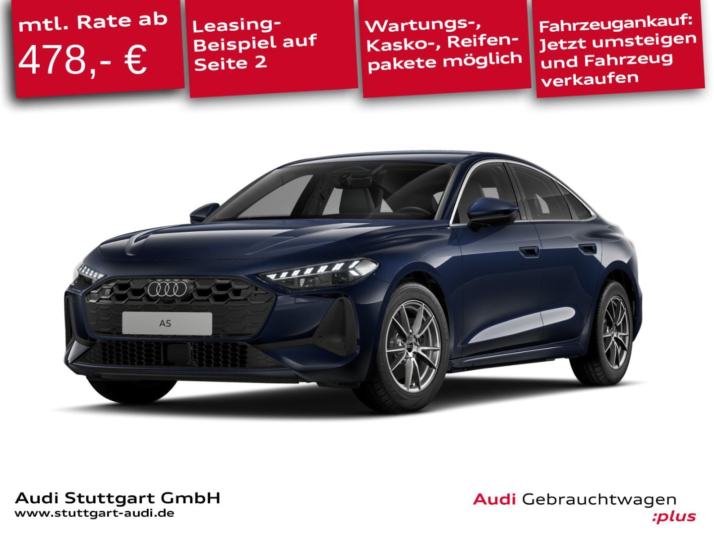 Bild über Audi A5 Limousine TFSI quattro 150 kW S tronic - für weitere Informationen kontaktieren Sie den Audi Partner