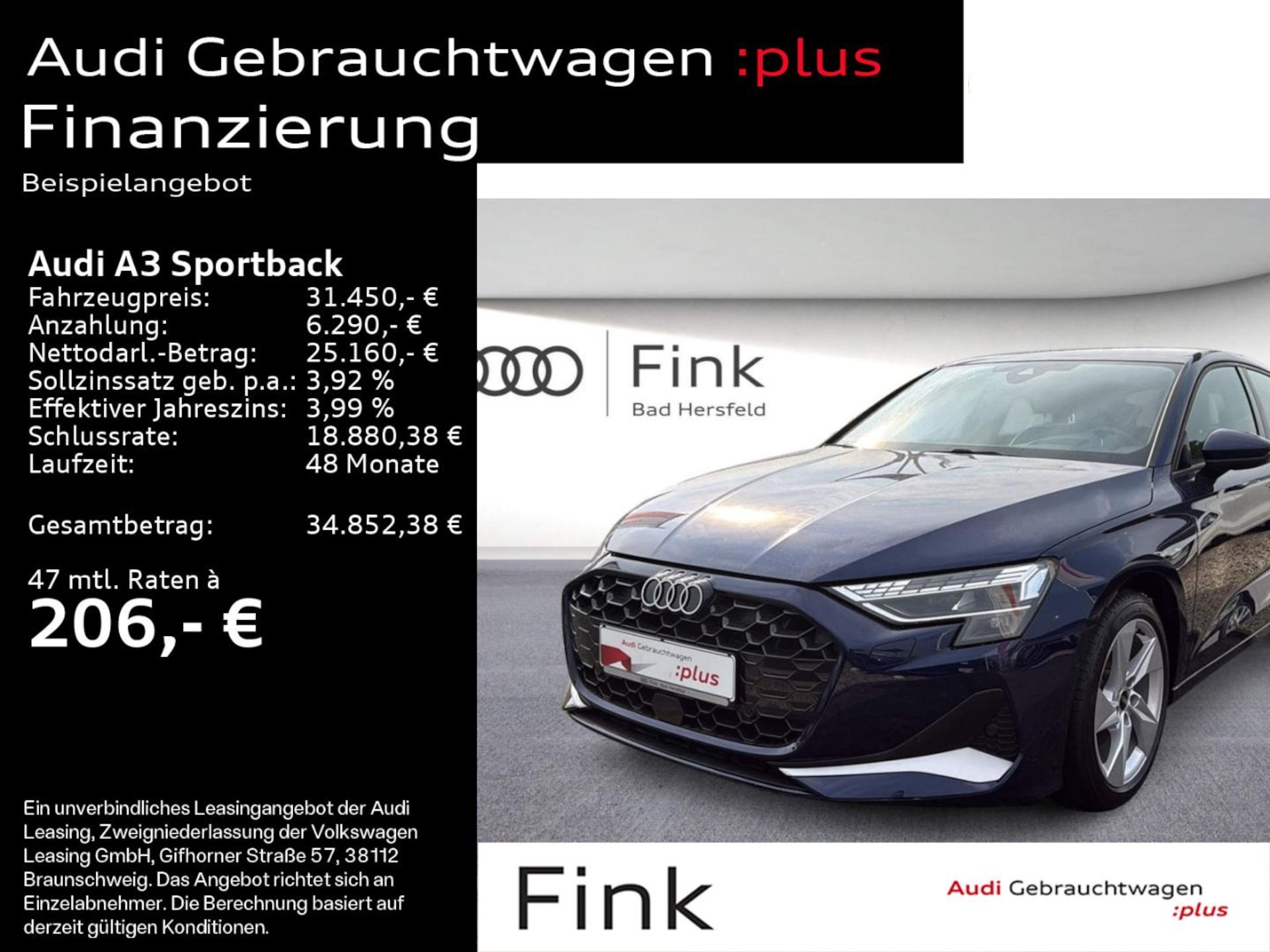 Audi A3 Sportback Advanced