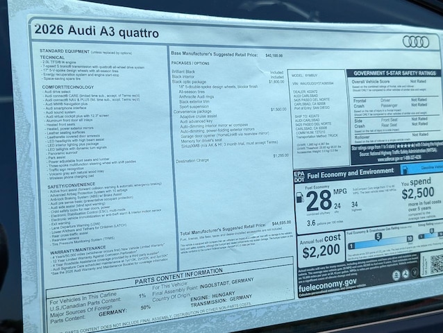 2026 Audi A3 Sedan