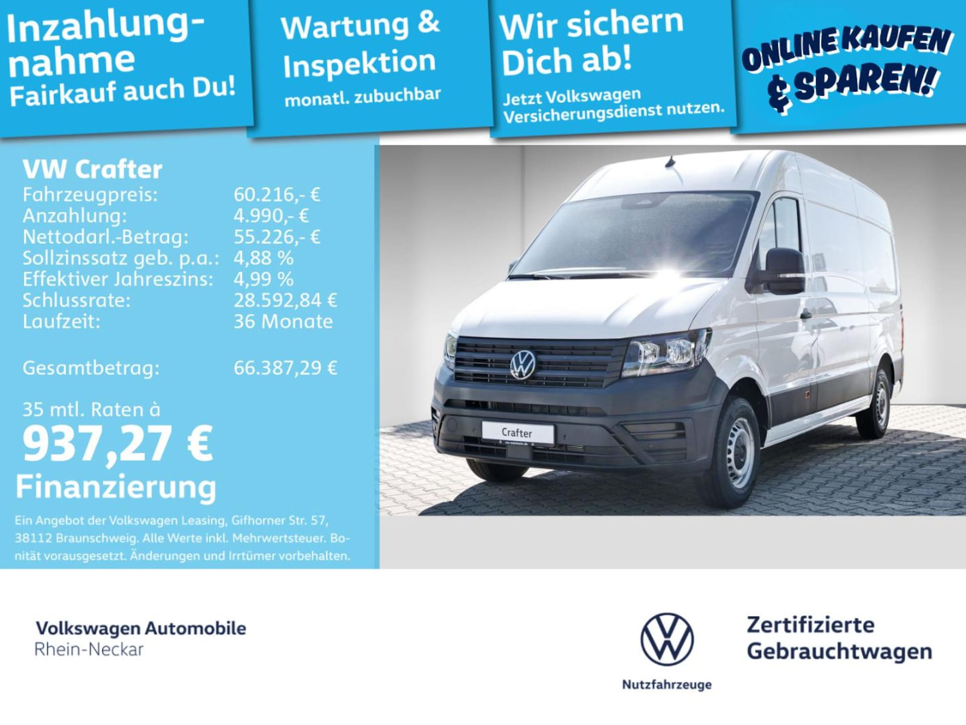 Volkswagen Crafter Kasten mittlerer Radstand