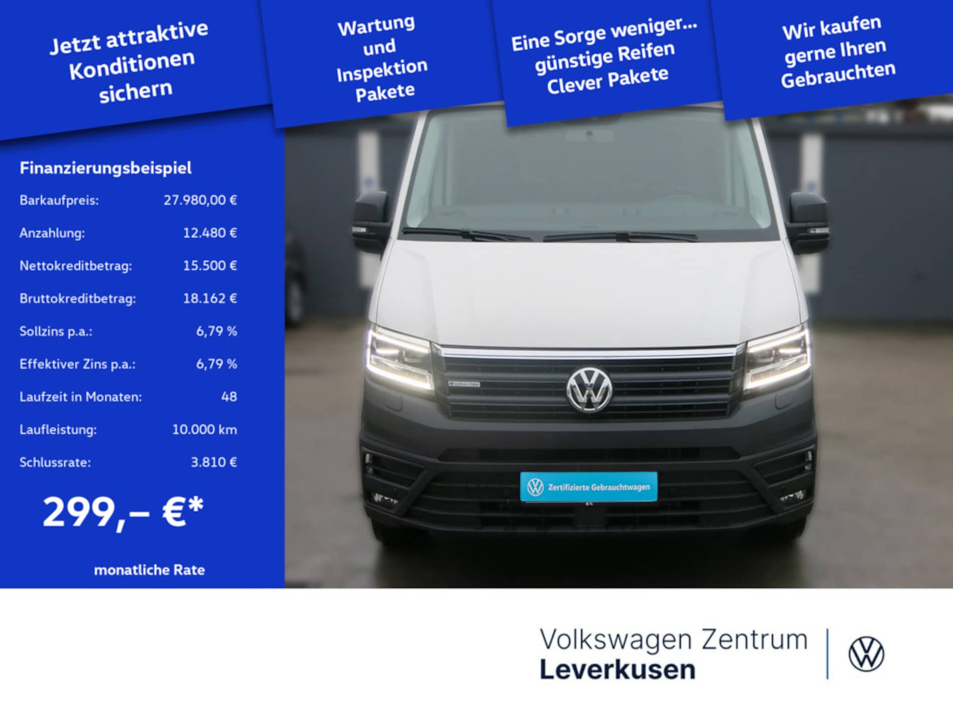 Volkswagen e-Crafter Kastenwagen mittlerer Radstand