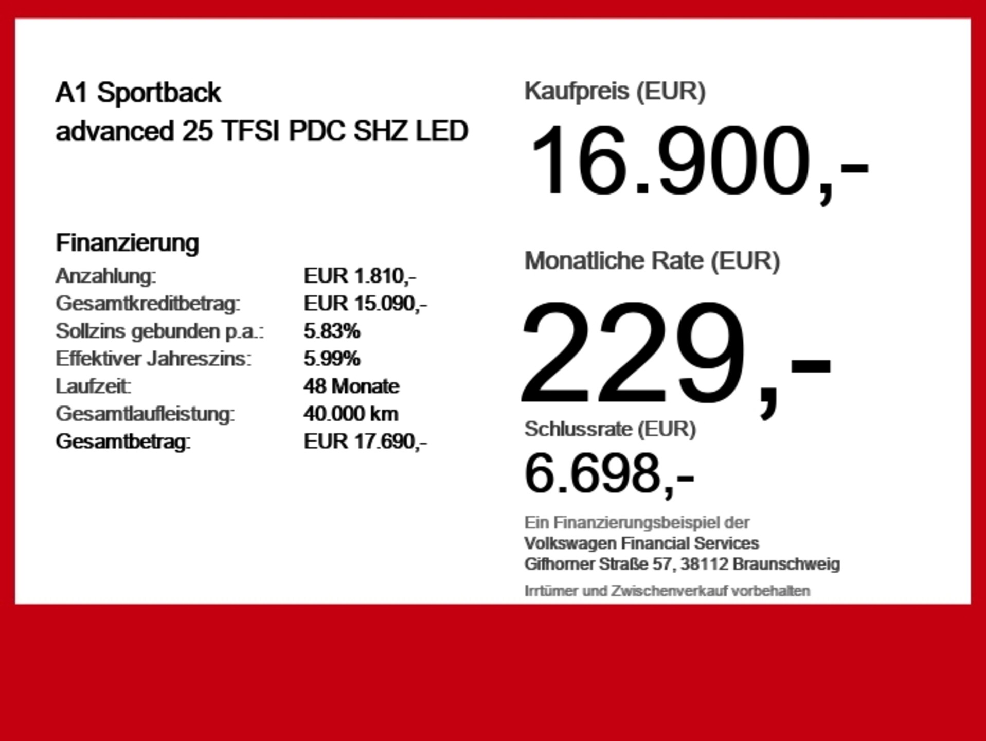 Audi A1 Sportback Advanced