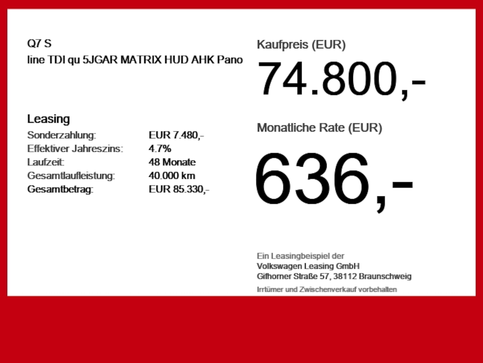 Audi Q7 SUV S line