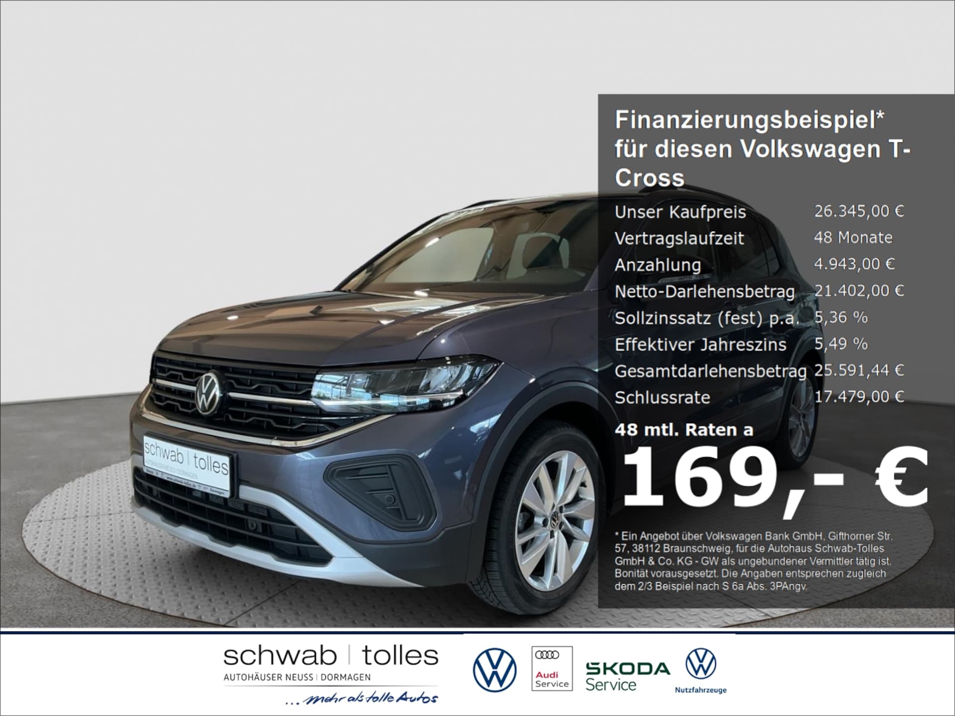 Volkswagen T-Cross 2026 — 1.0 TSI 7-DSG Goal ACC AHK Rückfahr SideAssist