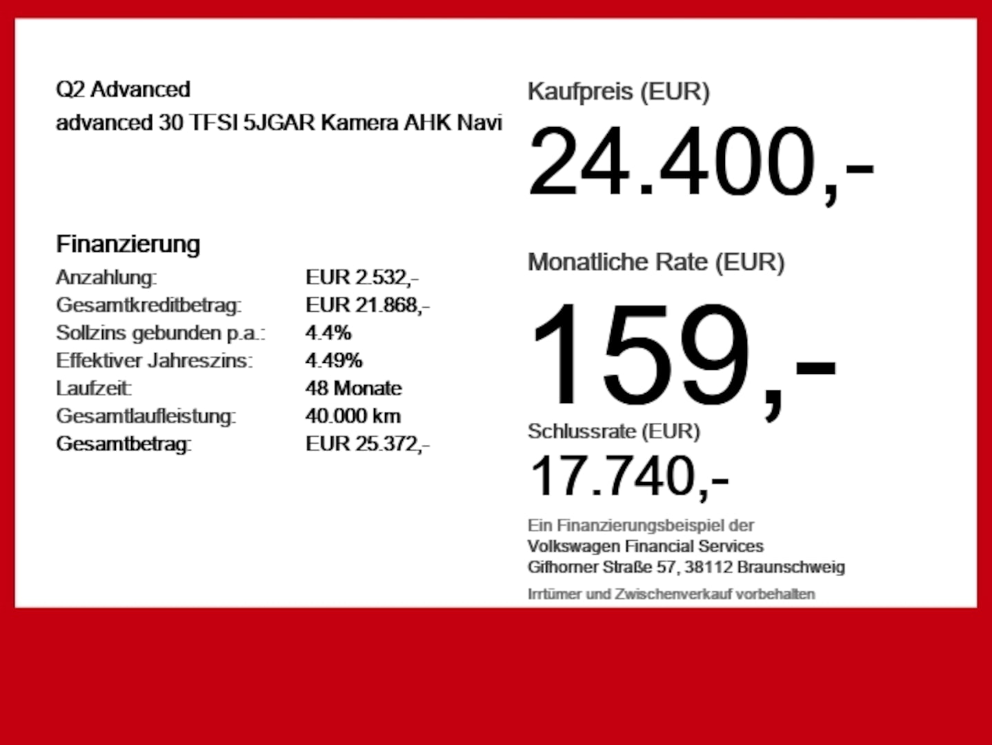Bild über Audi Q2 advanced 30 TFSI Schaltgetriebe - für weitere Informationen kontaktieren Sie den Audi Partner