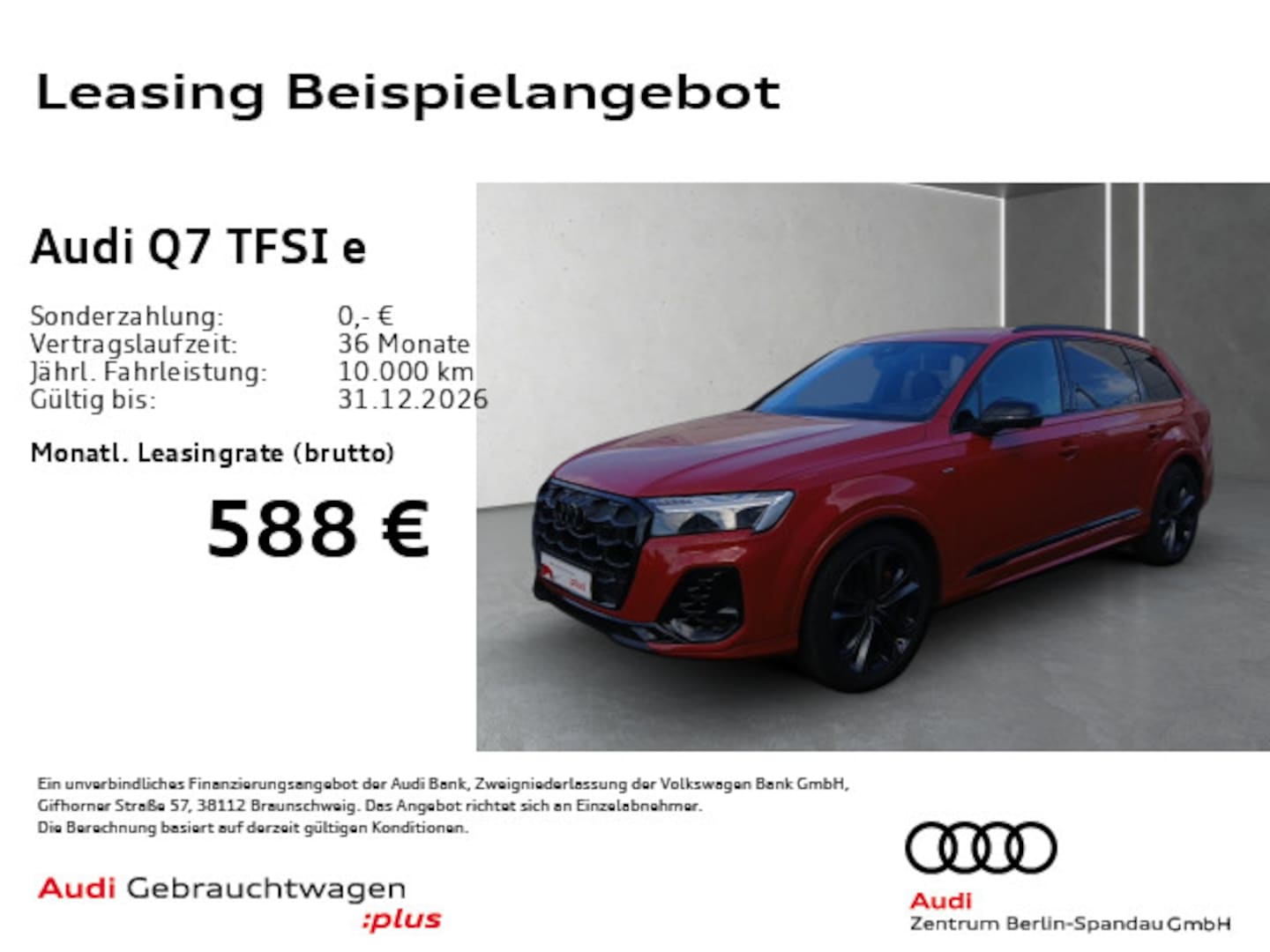 Bild über Audi Q7 SUV TFSI e S line business TFSI e quattro 290 kW tiptronic - für weitere Informationen kontaktieren Sie den Audi Partner