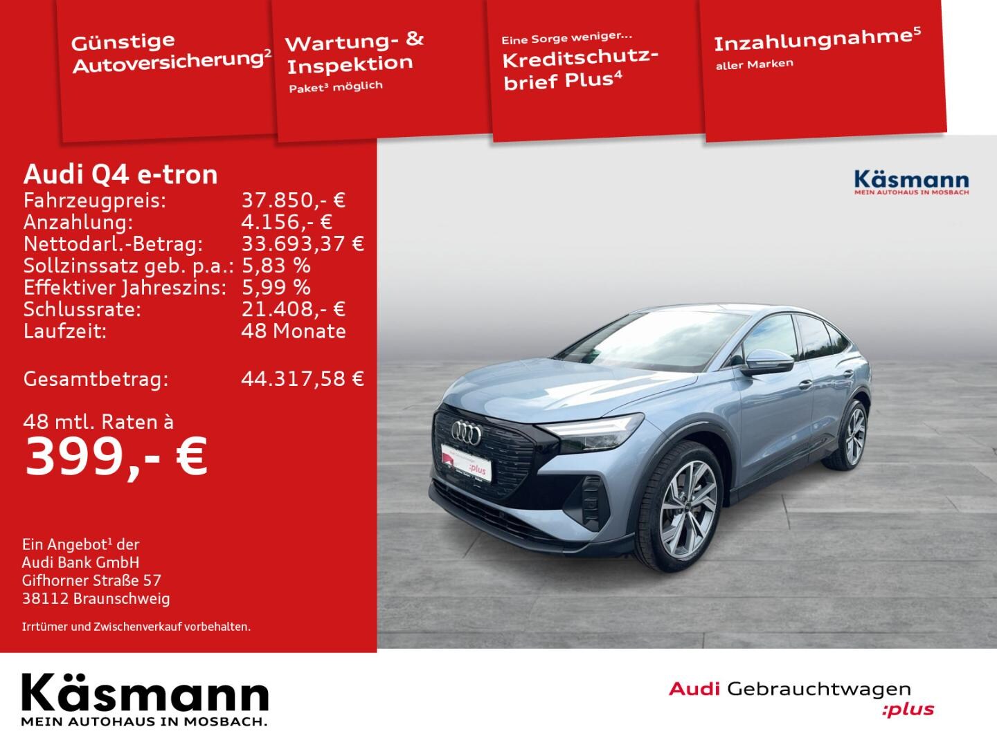Bild über Audi Q4 Sportback e-tron 40 e-tron - für weitere Informationen kontaktieren Sie den Audi Partner