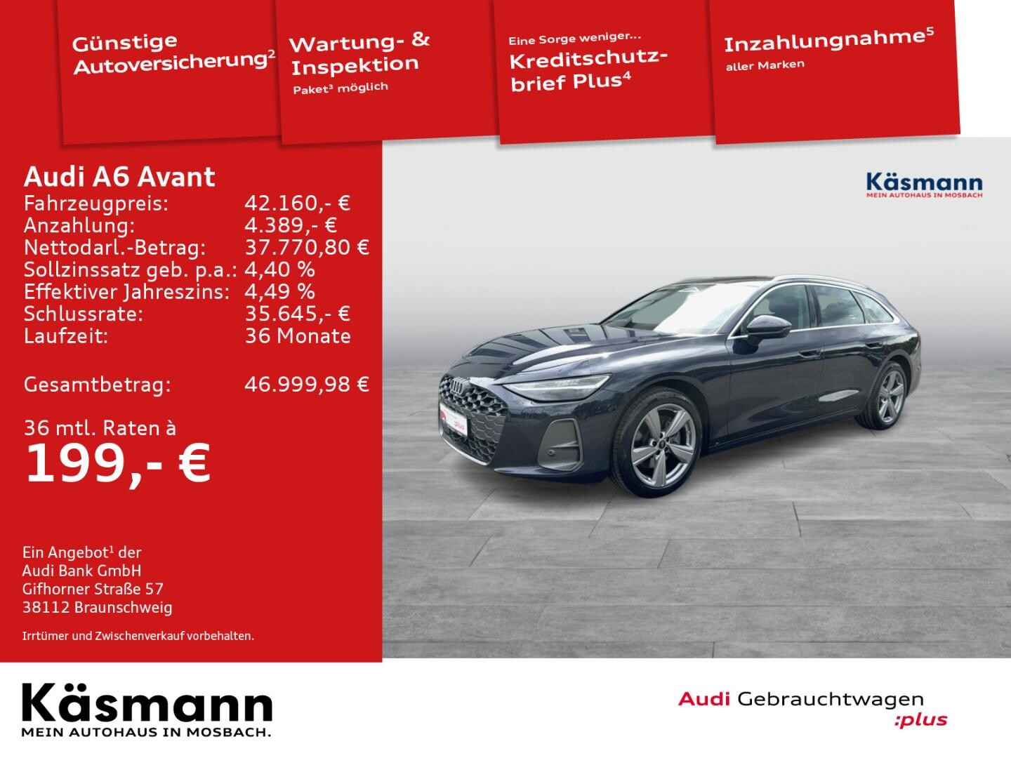 Bild über Audi A6 Avant TFSI 150 kW S tronic - für weitere Informationen kontaktieren Sie den Audi Partner