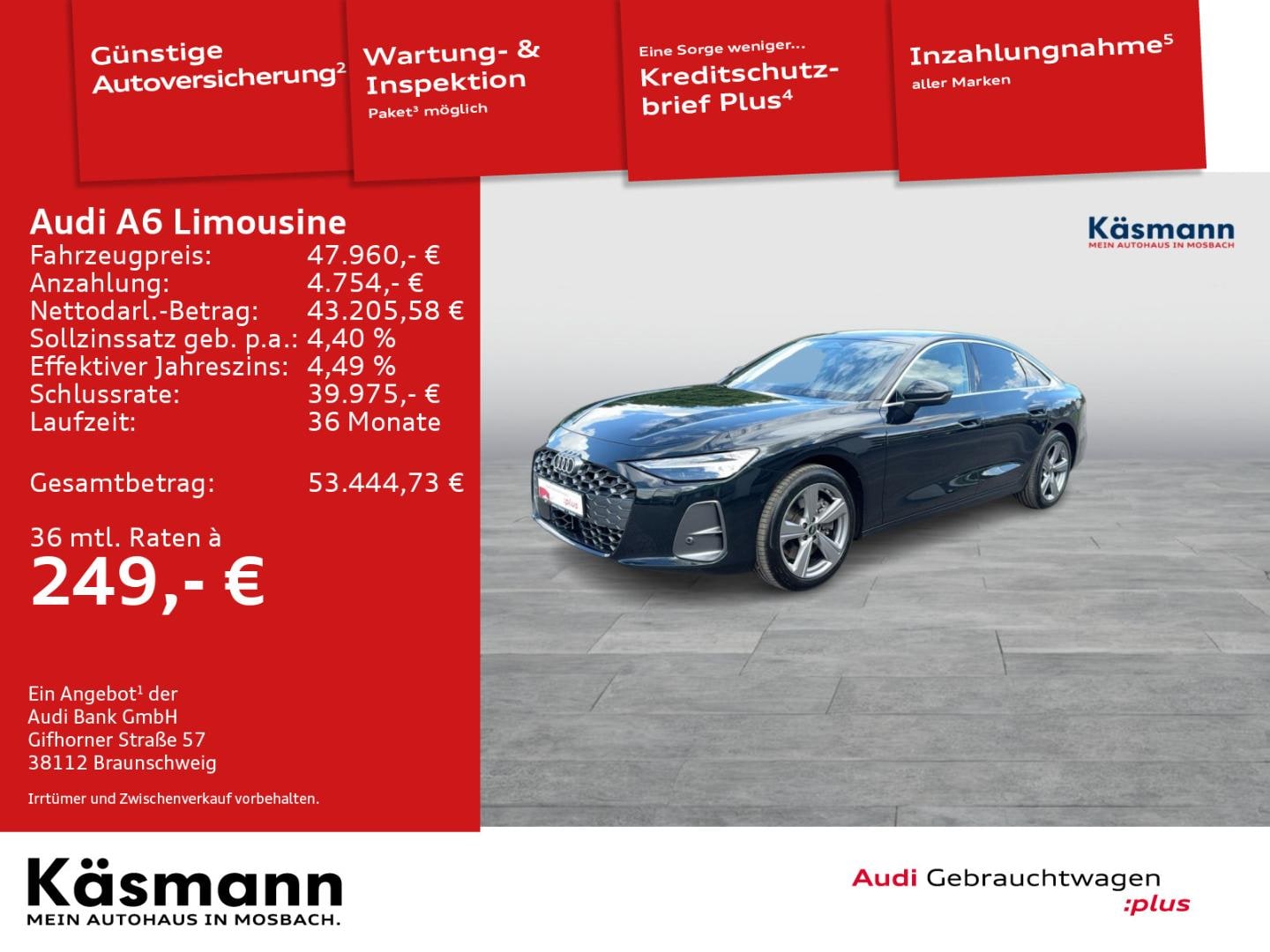 Bild über Audi A6 Limousine TDI quattro 150 kW S tronic - für weitere Informationen kontaktieren Sie den Audi Partner