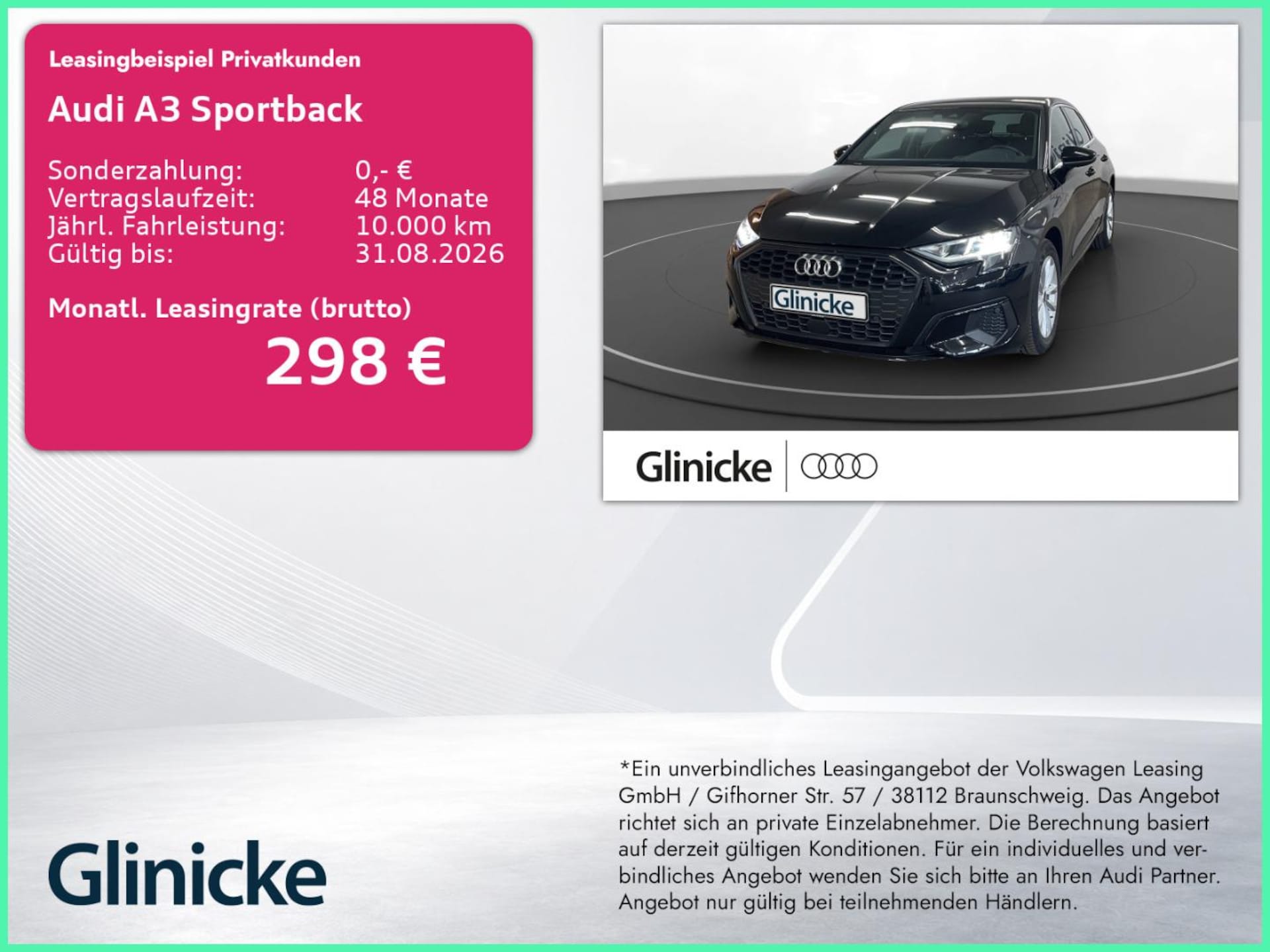 Audi A3 Sportback 2022 — 30 TFSI 81 kW (110 PS) Schaltgetriebe A3 Sportback 30 TFSI LM 16" Klima Sitzhz. DAB