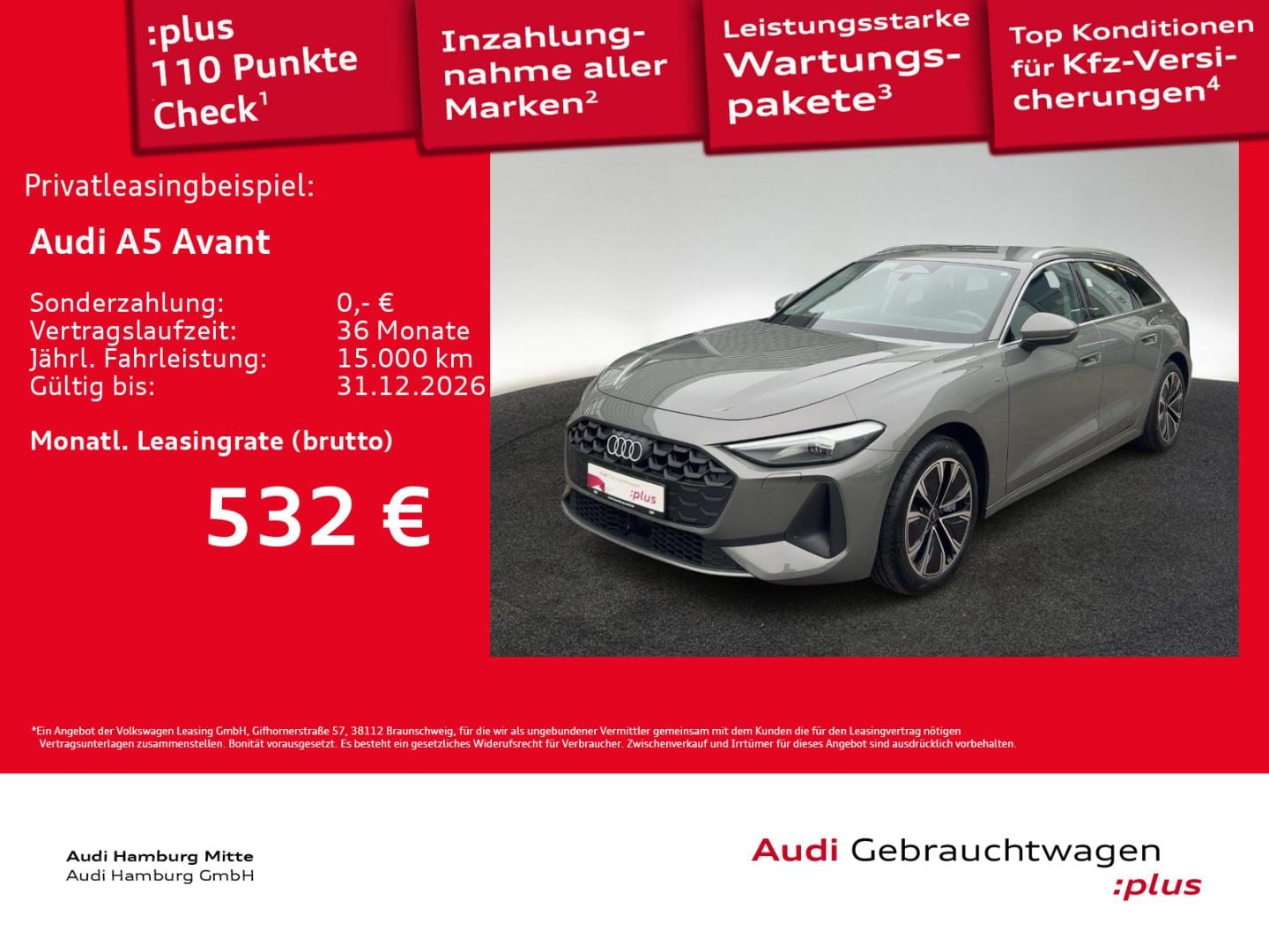 Bild über Audi A5 Avant e-hybrid e-hybrid quattro 220 kW S tronic - für weitere Informationen kontaktieren Sie den Audi Partner