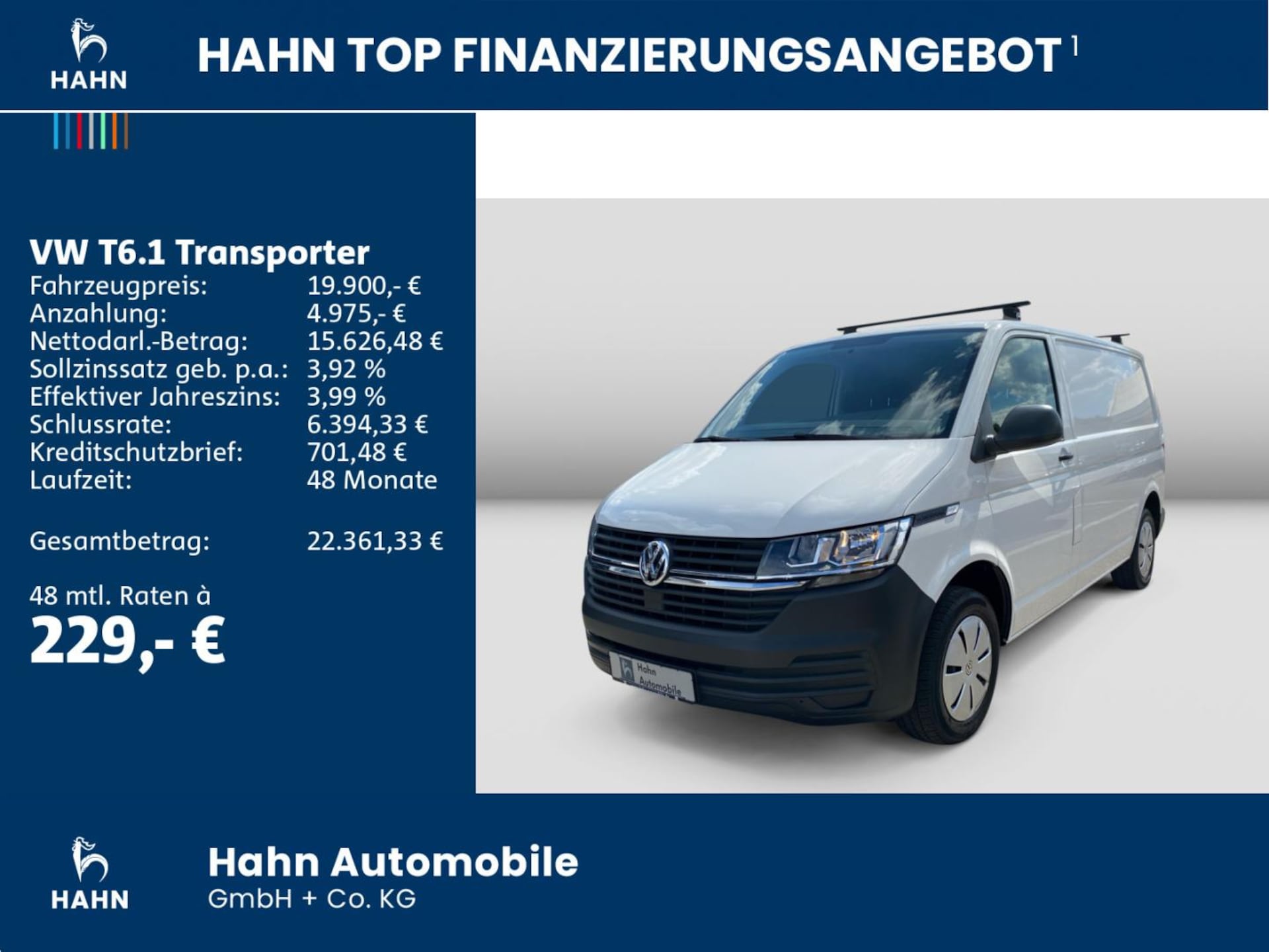 Volkswagen T6.1 Transporter Kasten kurzer Radstand EcoProfi