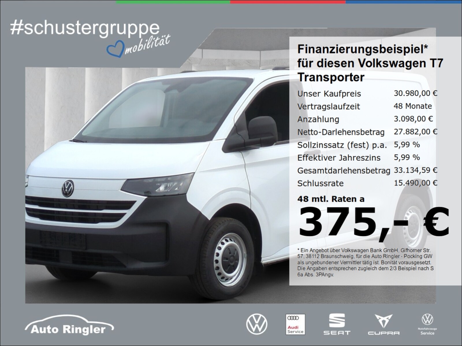 Volkswagen Transporter Kasten kurzer Radstand