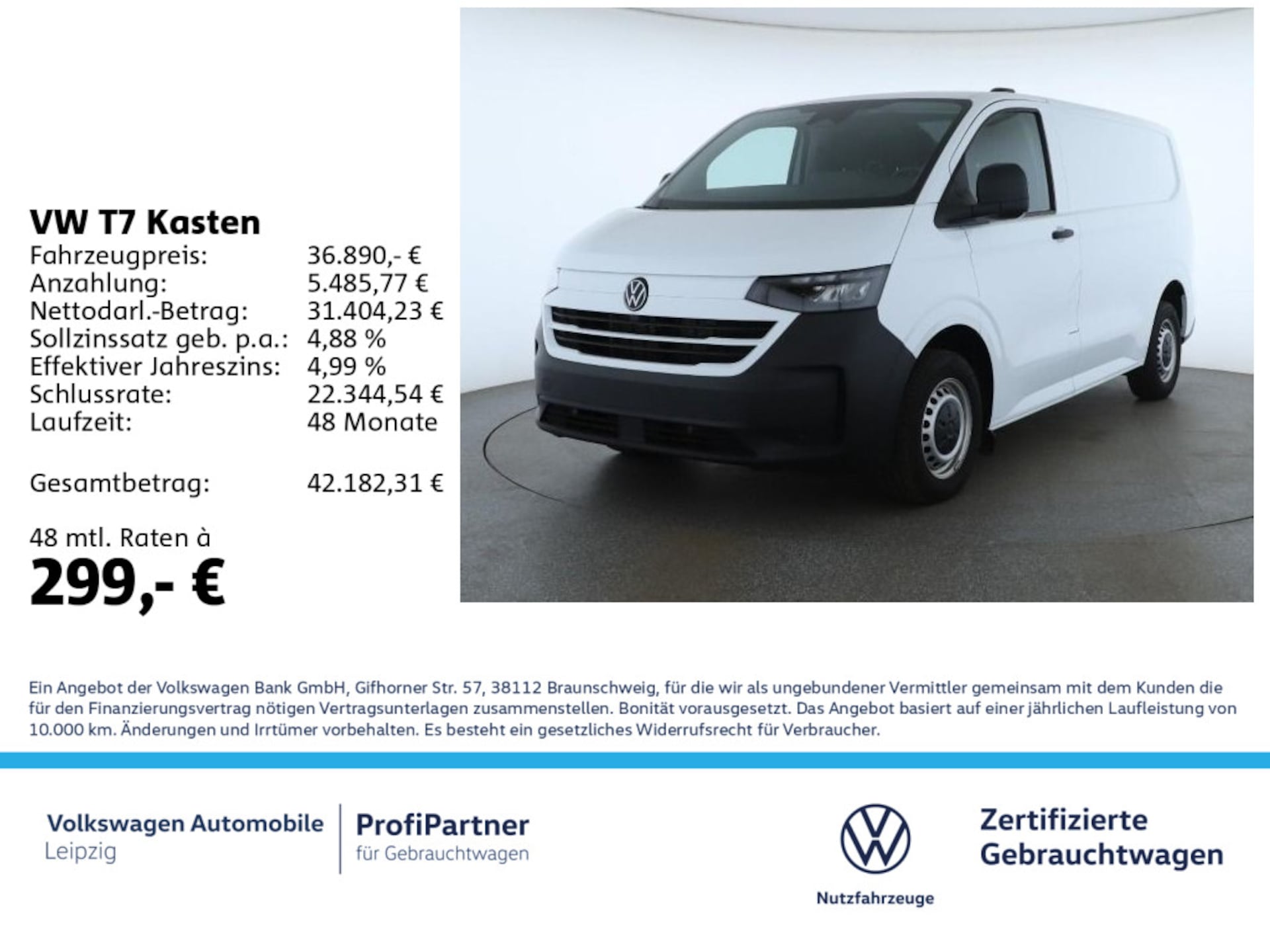 Volkswagen Transporter Kasten kurzer Radstand