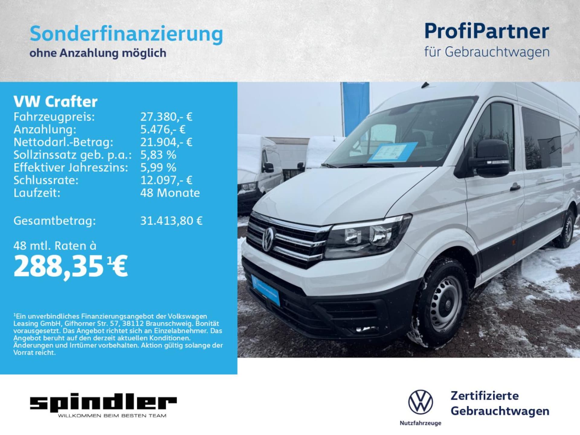 Volkswagen Crafter Kasten mittlerer Radstand
