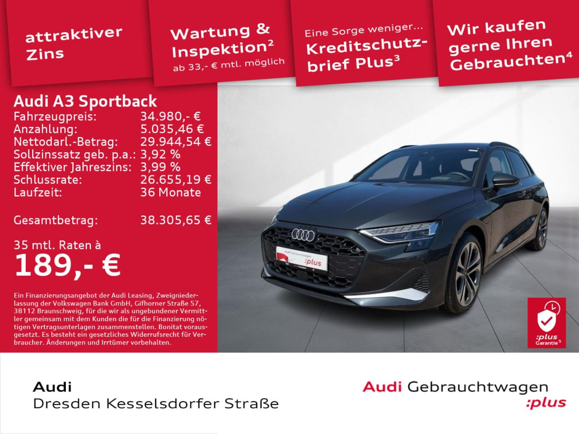 Audi A3 Sportback TFSI e Advanced