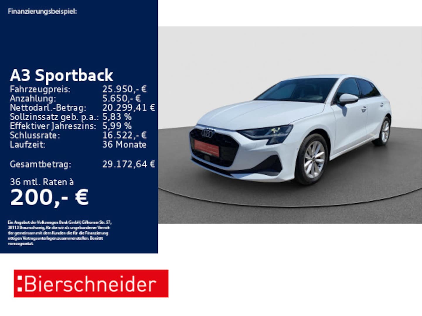 Bild über Audi A3 Sportback 30 TFSI Schaltgetriebe - für weitere Informationen kontaktieren Sie den Audi Partner